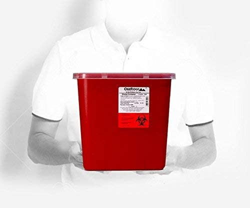 Oakridge 2 Gallon Size | Sharps and Biohazard Waste Disposal Container (Pack of 2)