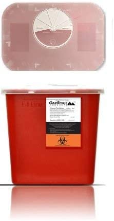 Oakridge 2 Gallon Size | Sharps and Biohazard Waste Disposal Container (Pack of 2)
