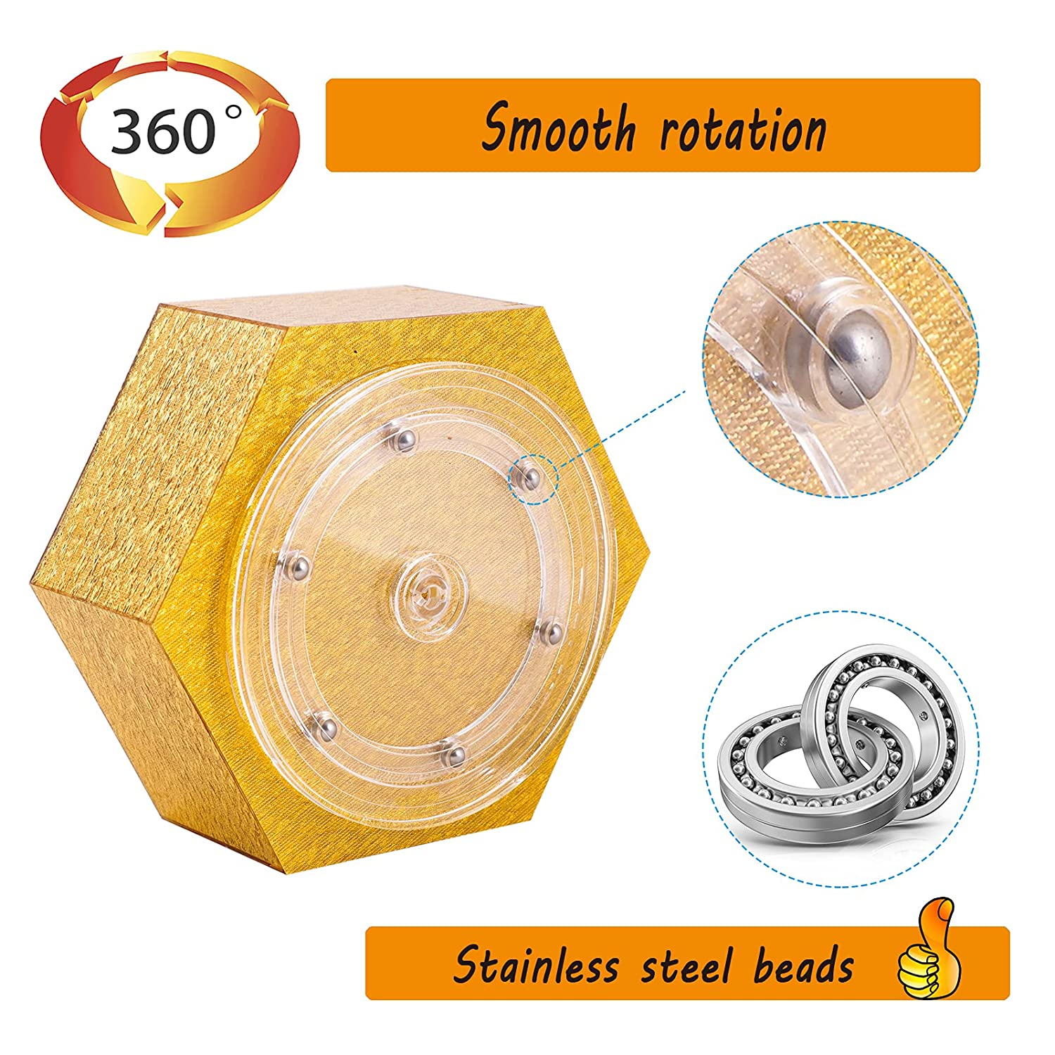 Makeup Brush Holder Gold Rotating