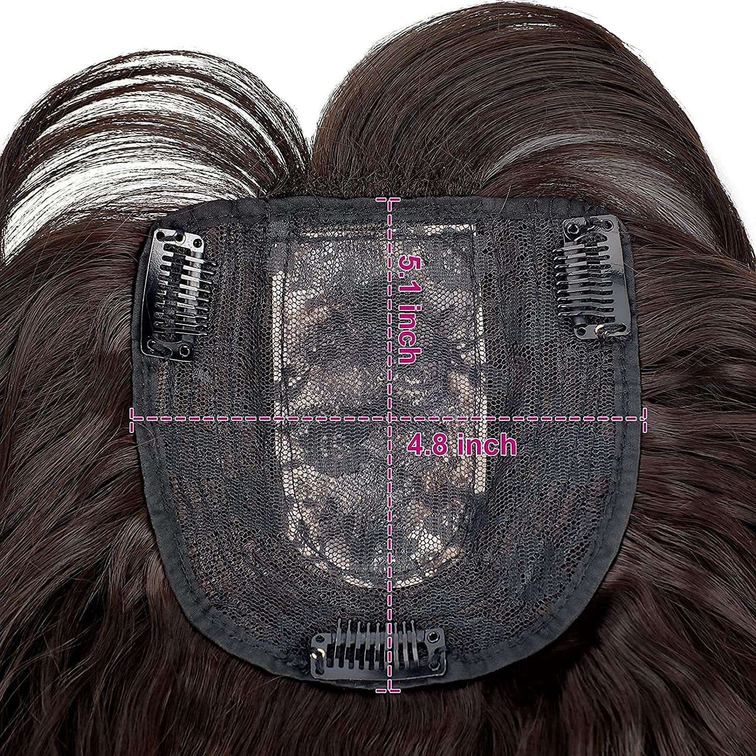 REECHO Hair Topper, Upgraded 18” Wiglets Hairpieces for Women with Thinning Hair 3 Clips in Wavy H