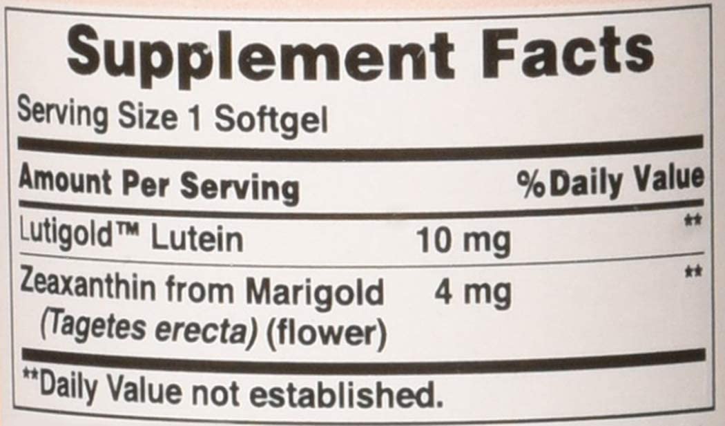 Zeaxanthin 4mg with Lutein 10mg, Supports Healthy Eyes and Vision*, 60 ct by Puritan