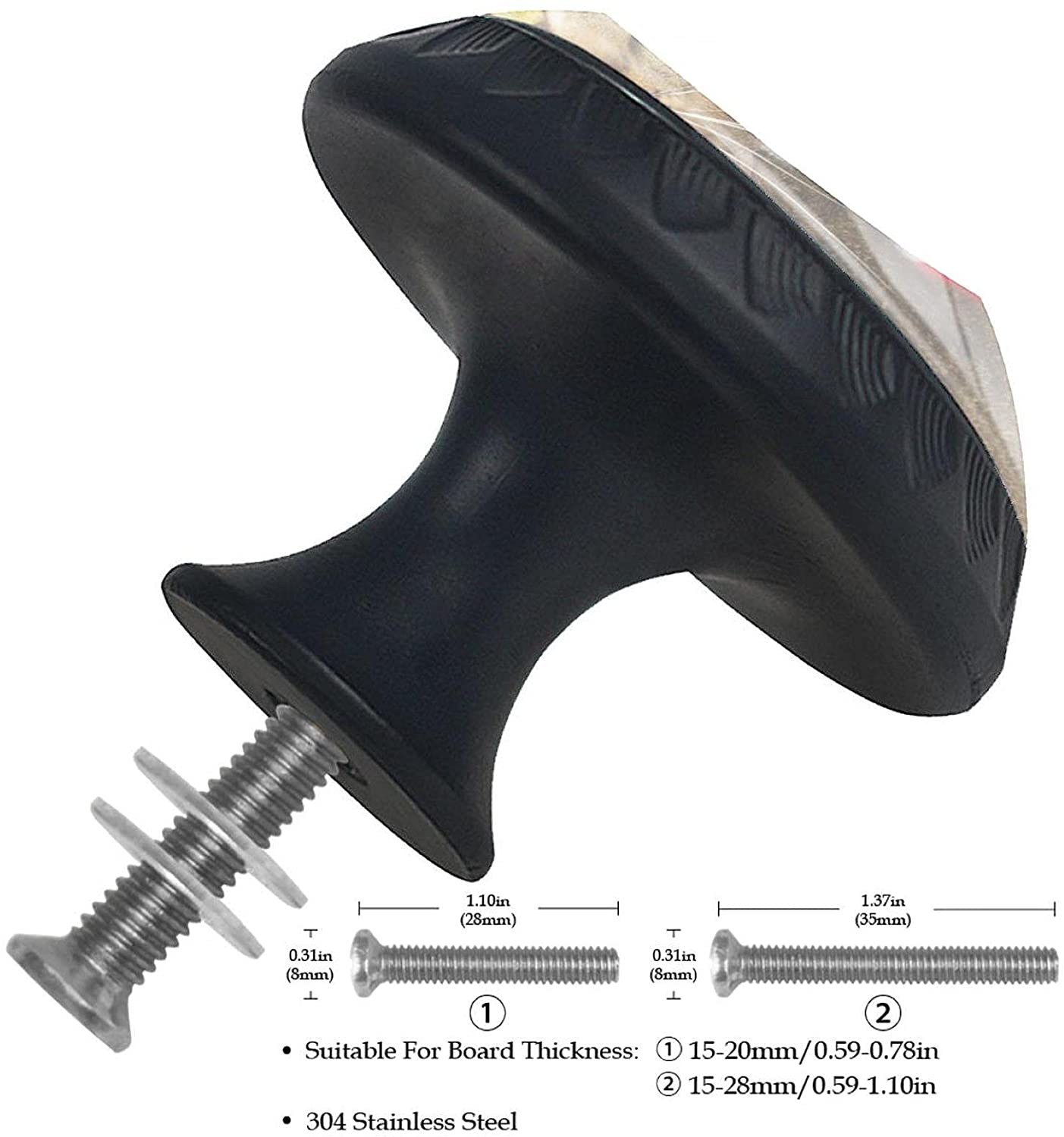 Lenergy Black Drawer Knobs Cat American Flag Dresser Knobs Round Cabinet Knobs for Kid