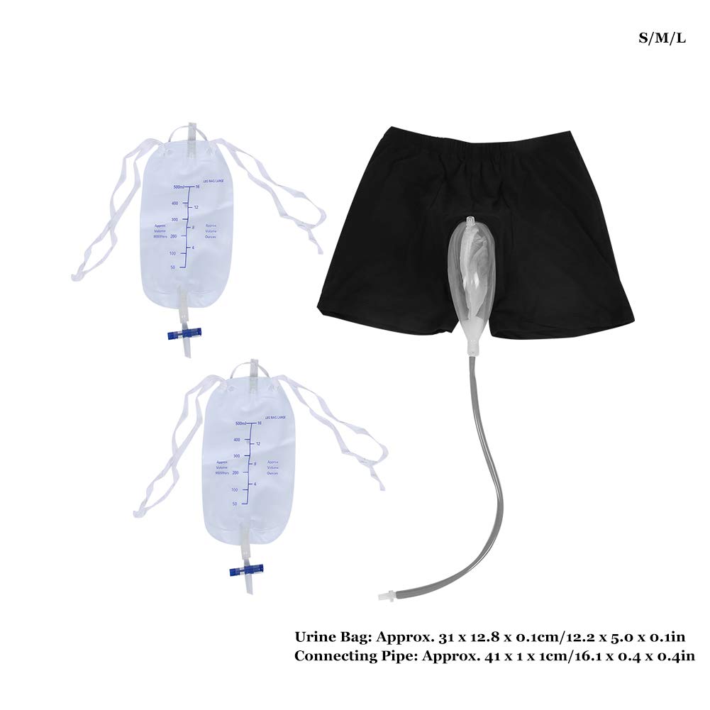 Male Urine Bag, Incontinence Pee Bag, Wearable Soft Incontinence Pants Urinal Pee Holder Portable Le