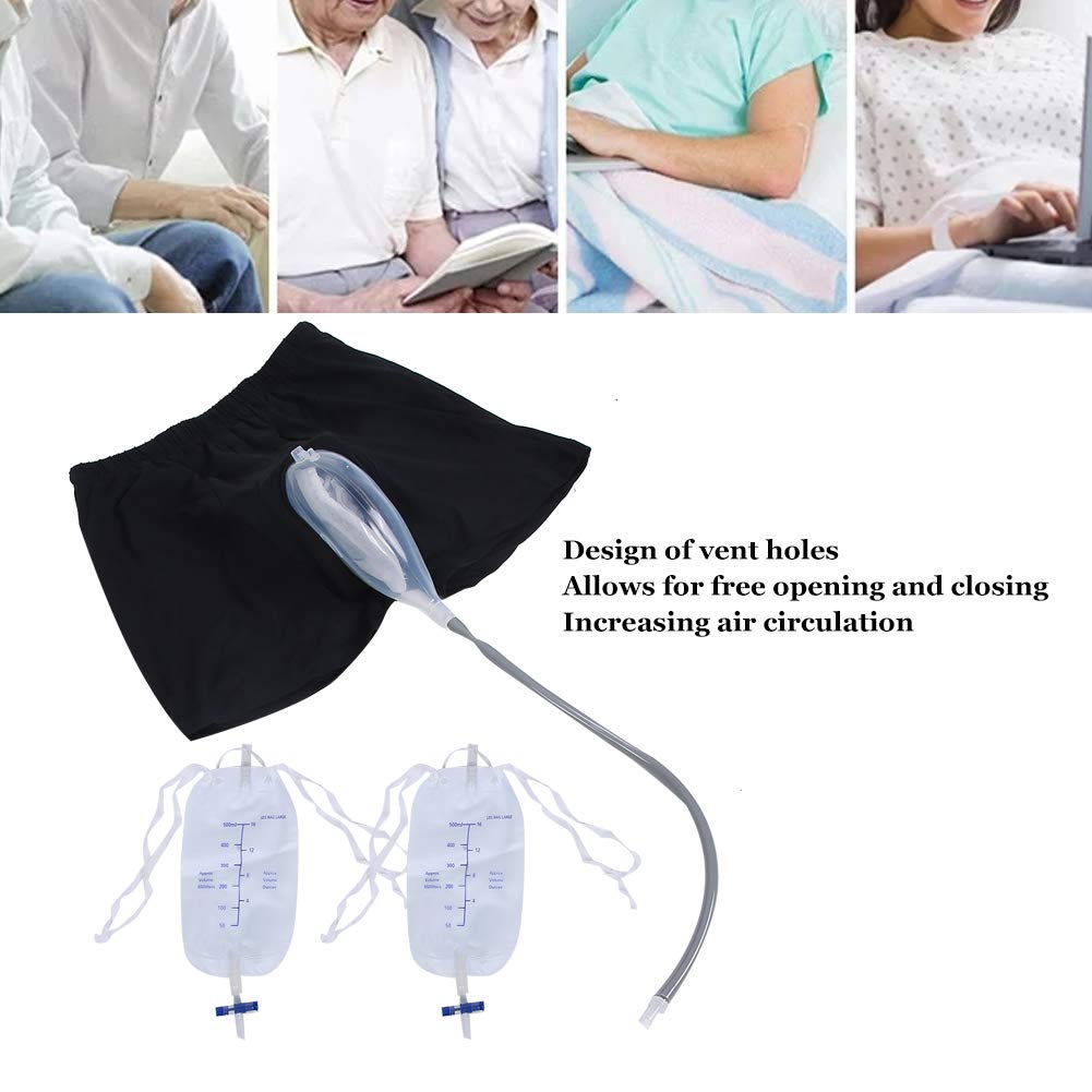 Male Urine Bag, Incontinence Pee Bag, Wearable Soft Incontinence Pants Urinal Pee Holder Portable Le