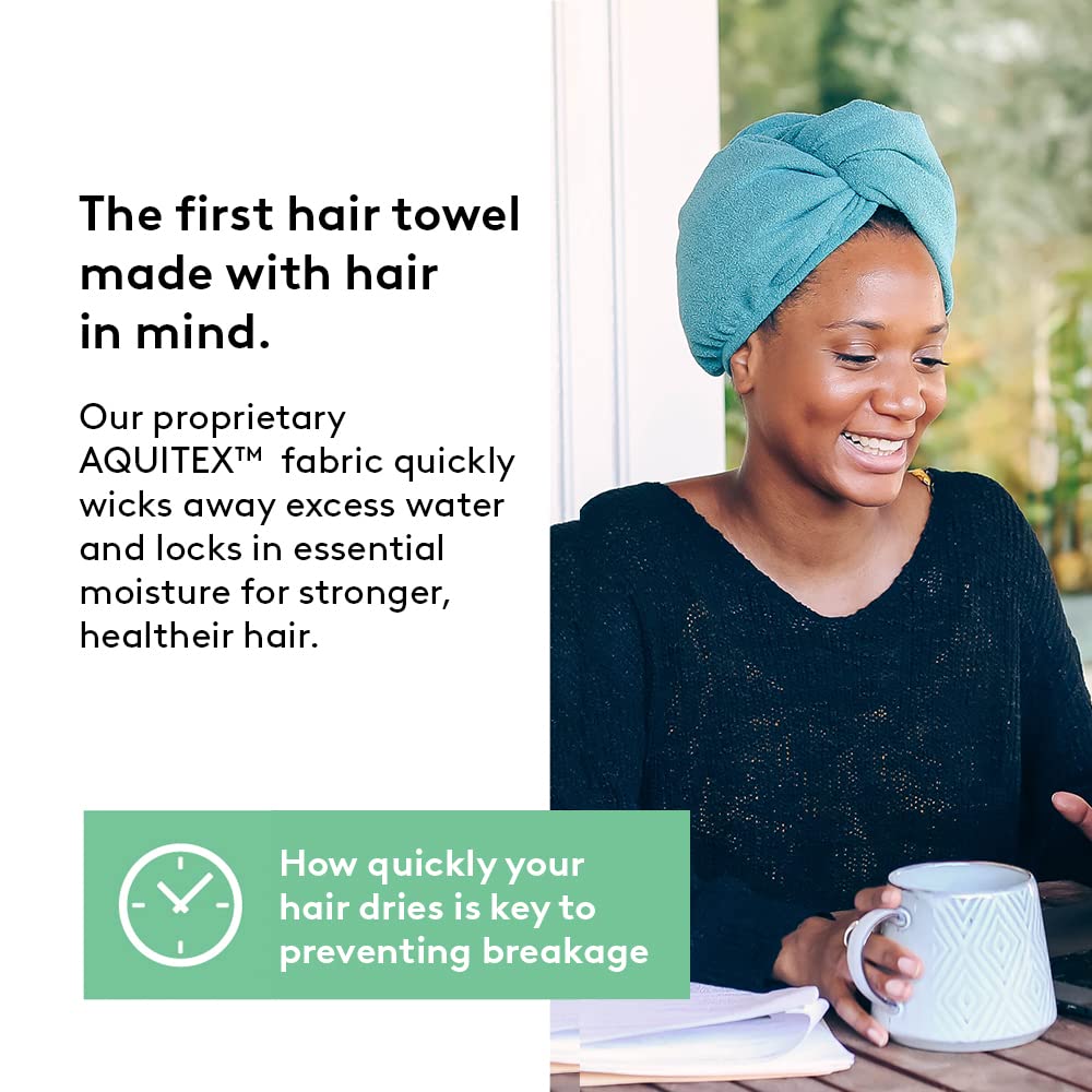 AQUIS - Original Hair Turban, Perfect Hands-Free Microfiber Hair Drying, White (10 x 27 Inches)