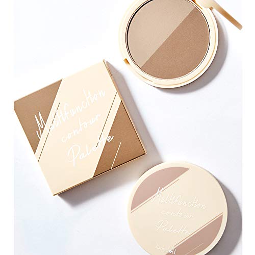 Judydoll Multi Functional Contour Palette, 2 Color Face Shadow Powder V Face Contour Cream Contourin