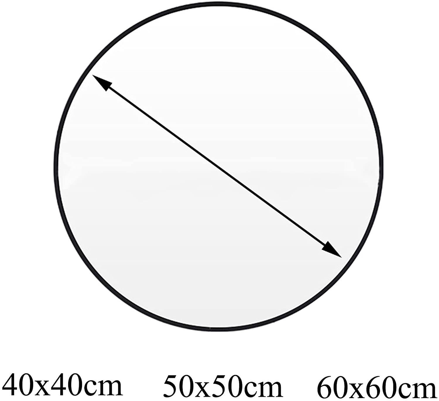 DSJGVN Round Makeup Mirror,Bathroom Mirror, Aluminum Alloy Frame Modern Wall Mounted Mirror Round Mi