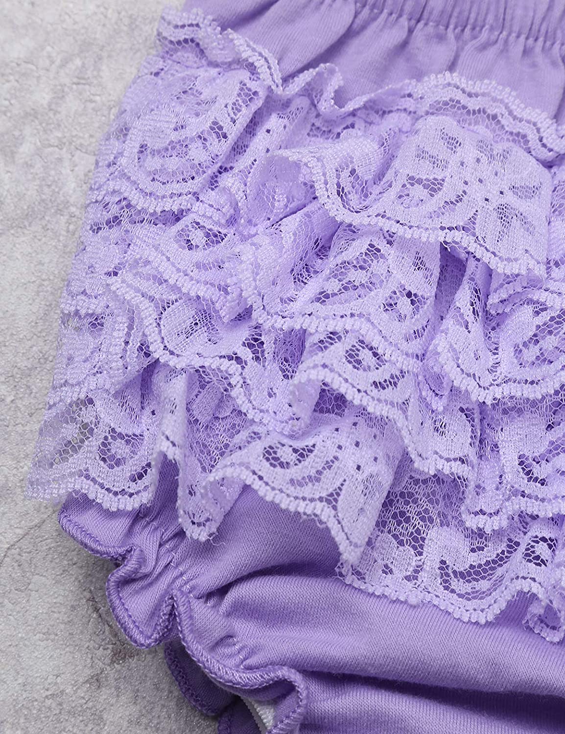 Yeahdor Infant Baby Girls Elastic Waistband Lace Ruffled Frilled Diaper Cover Bloomers with Headband