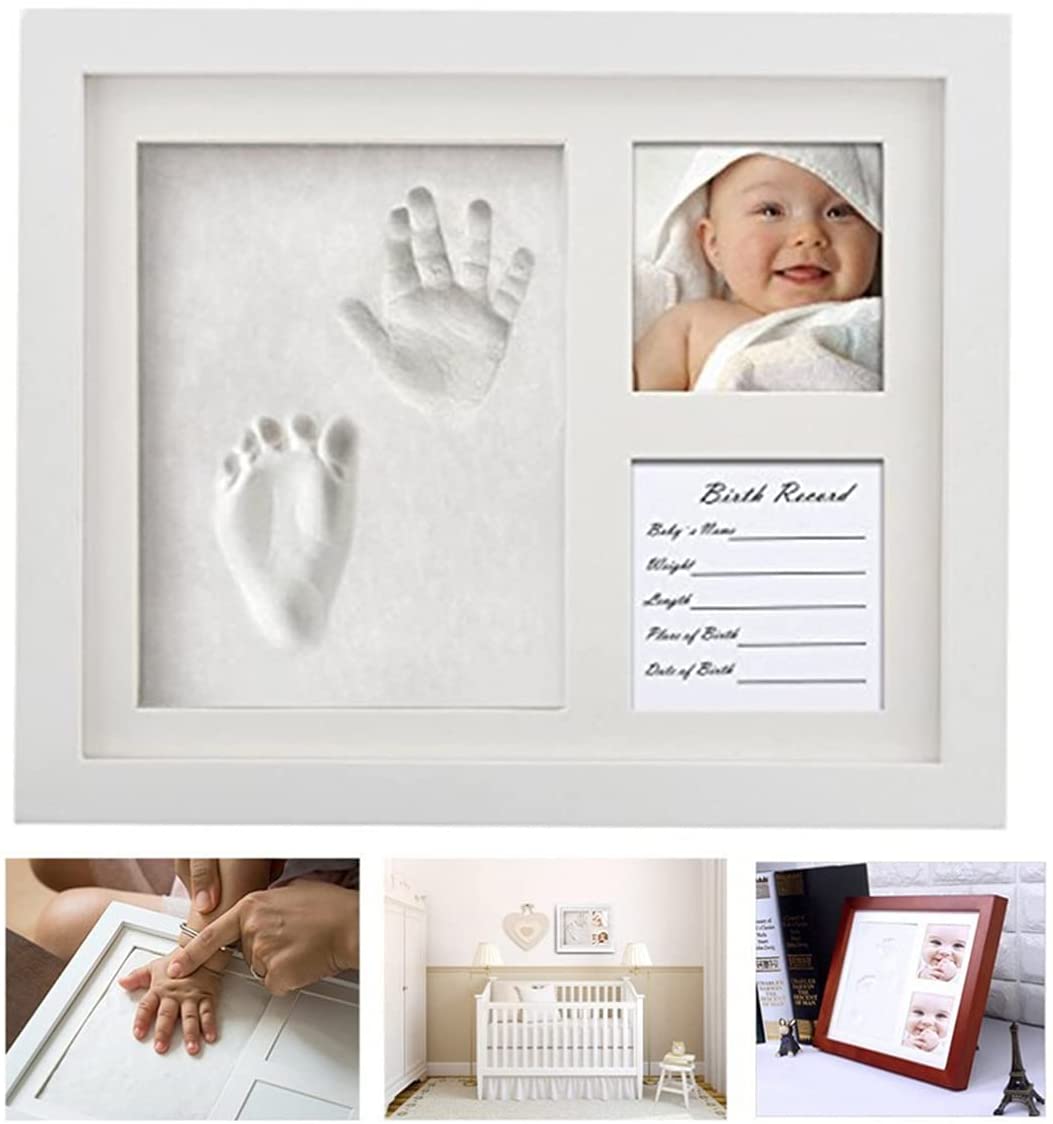 RoseFlower Baby Handprint Footprint Kit Art Memory Photo Frame Keepsake for First Mothers Day Gifts 