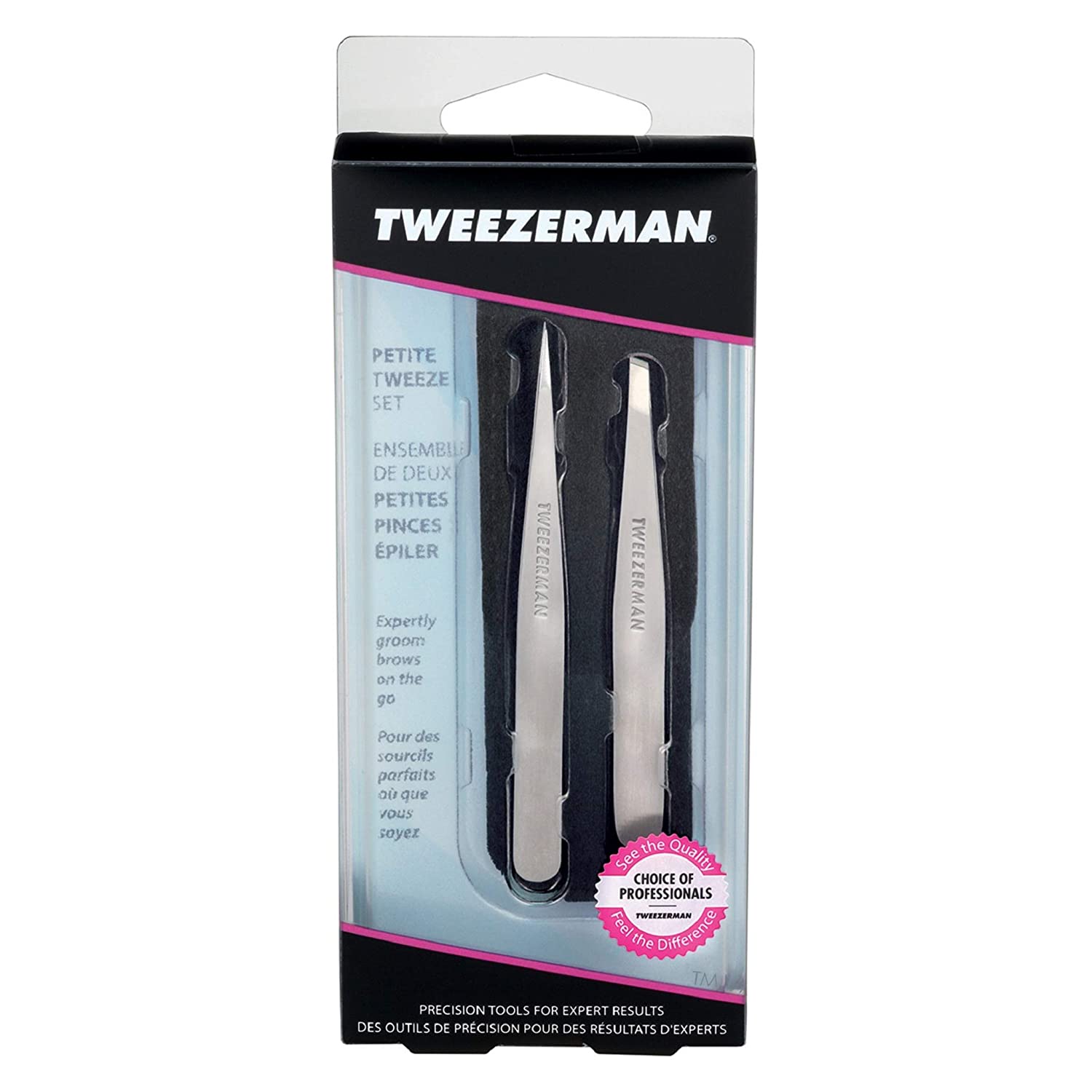 Tweezerman Petite Tweeze Set Assorted Colored Pouches
