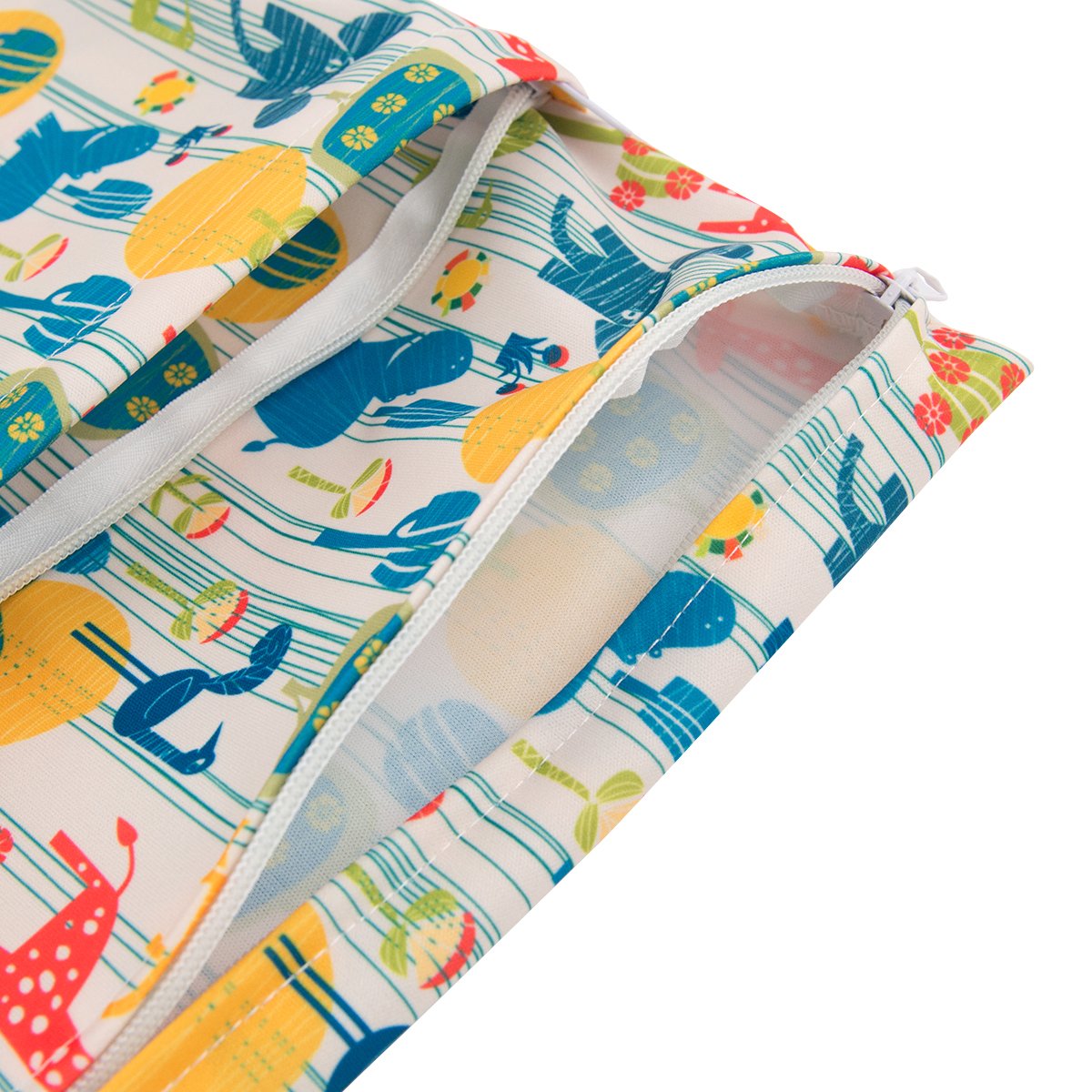 ALVABABY 2pcs Cloth Diaper Wet Dry Bags Waterproof Reusable with Two Zippered Pockets Travel Beach P