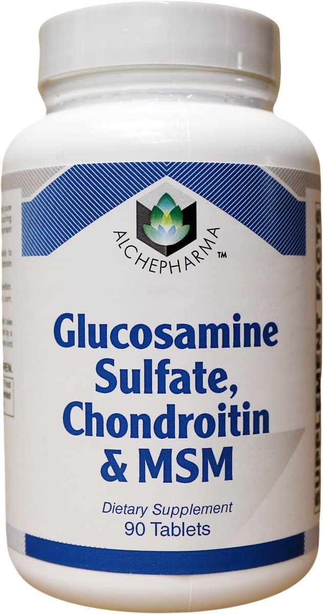 AlchePharma Glucosamine, Chondroitin & MSM, Tablets.