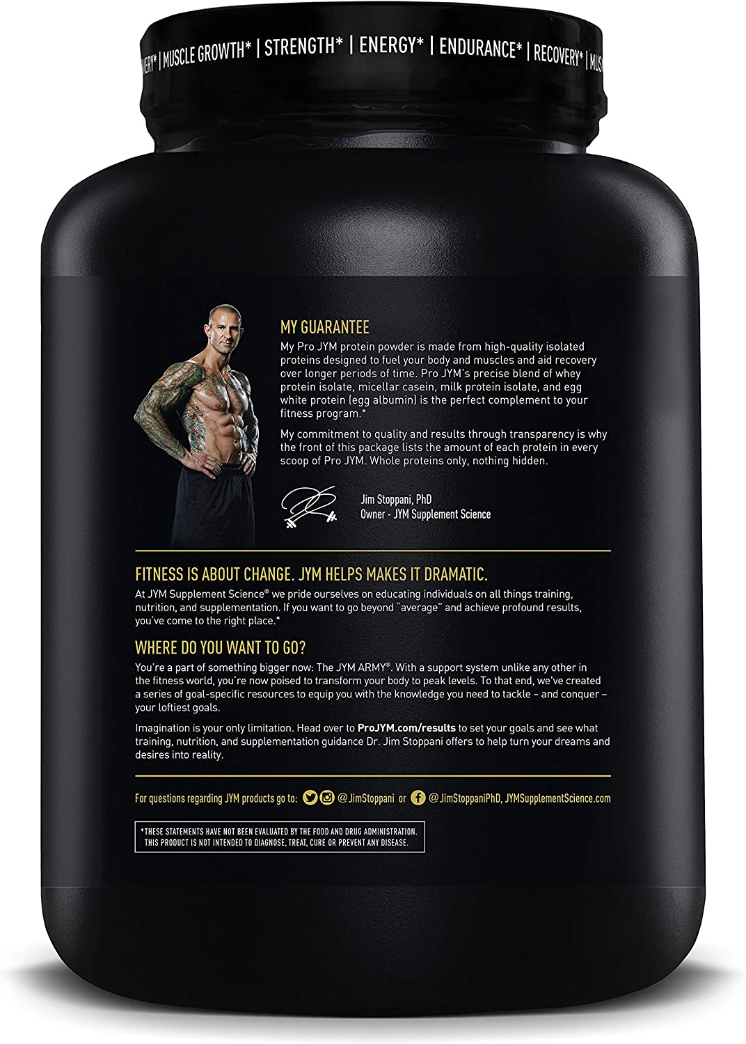 Pro JYM Protein Powder - Egg White, Milk, Whey Protein Isolates & Micellar Casein | JYM Supplement S