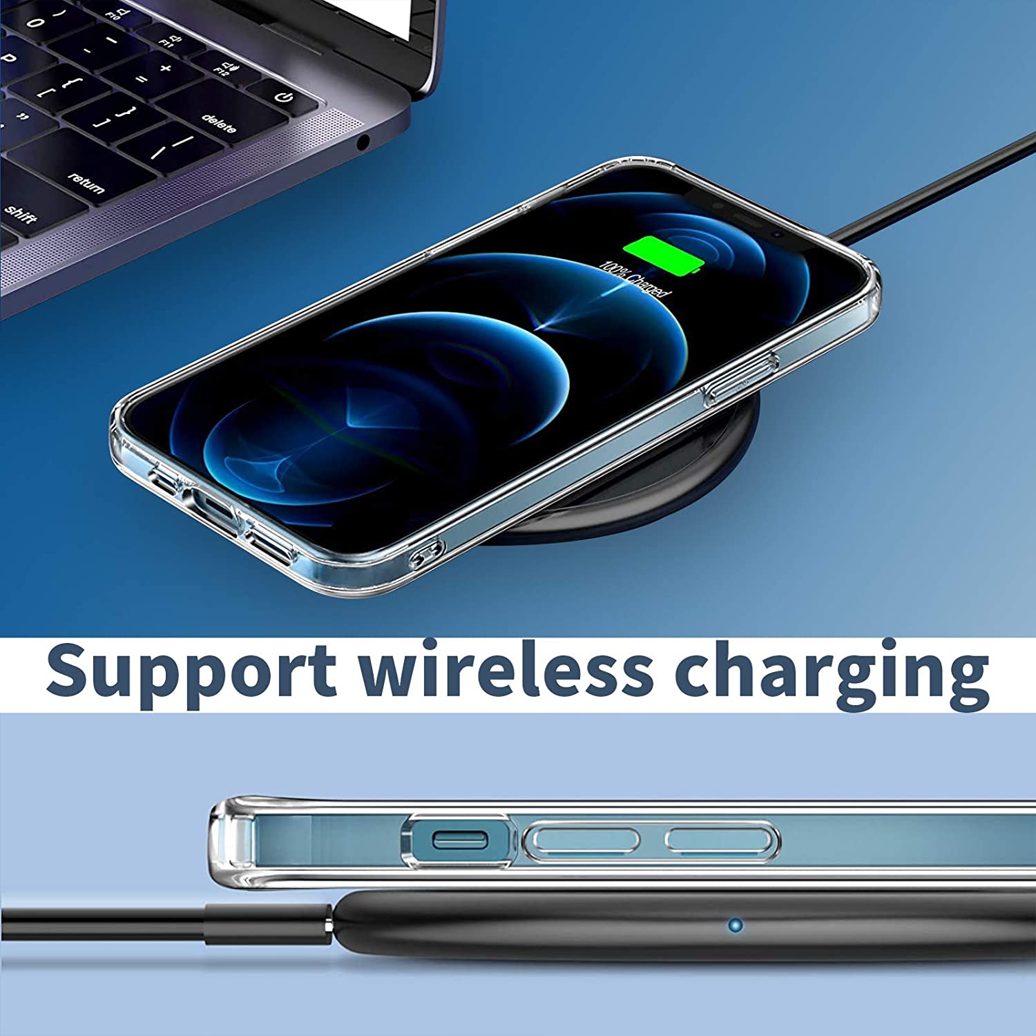 Cover Case Compatible With iPhone 12 Pro 6.1 inch 2020,Flower Lace Edge Pattern Liquid Crystal Soft 