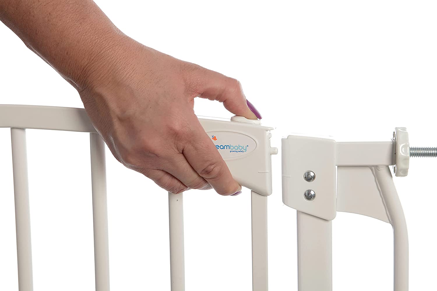 Dreambaby Chelsea Extra-Tall & Wide Auto-Close Security Baby Safety Gate- White - with Extensions -