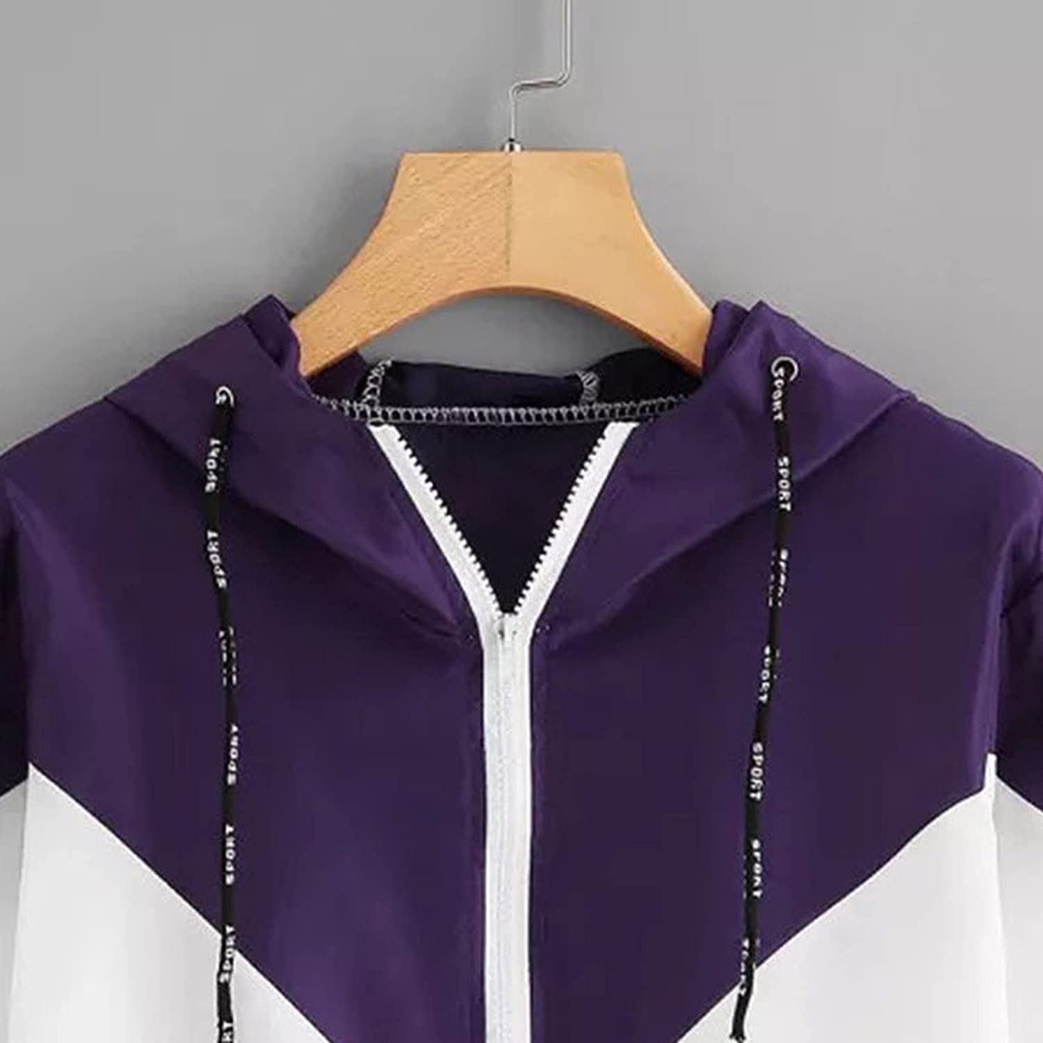 Zip Up Hoodie Women Hoodies For Teen Girls Long Sleeve Patchwork Thin Hoodies Fashion Cute Hoodies &