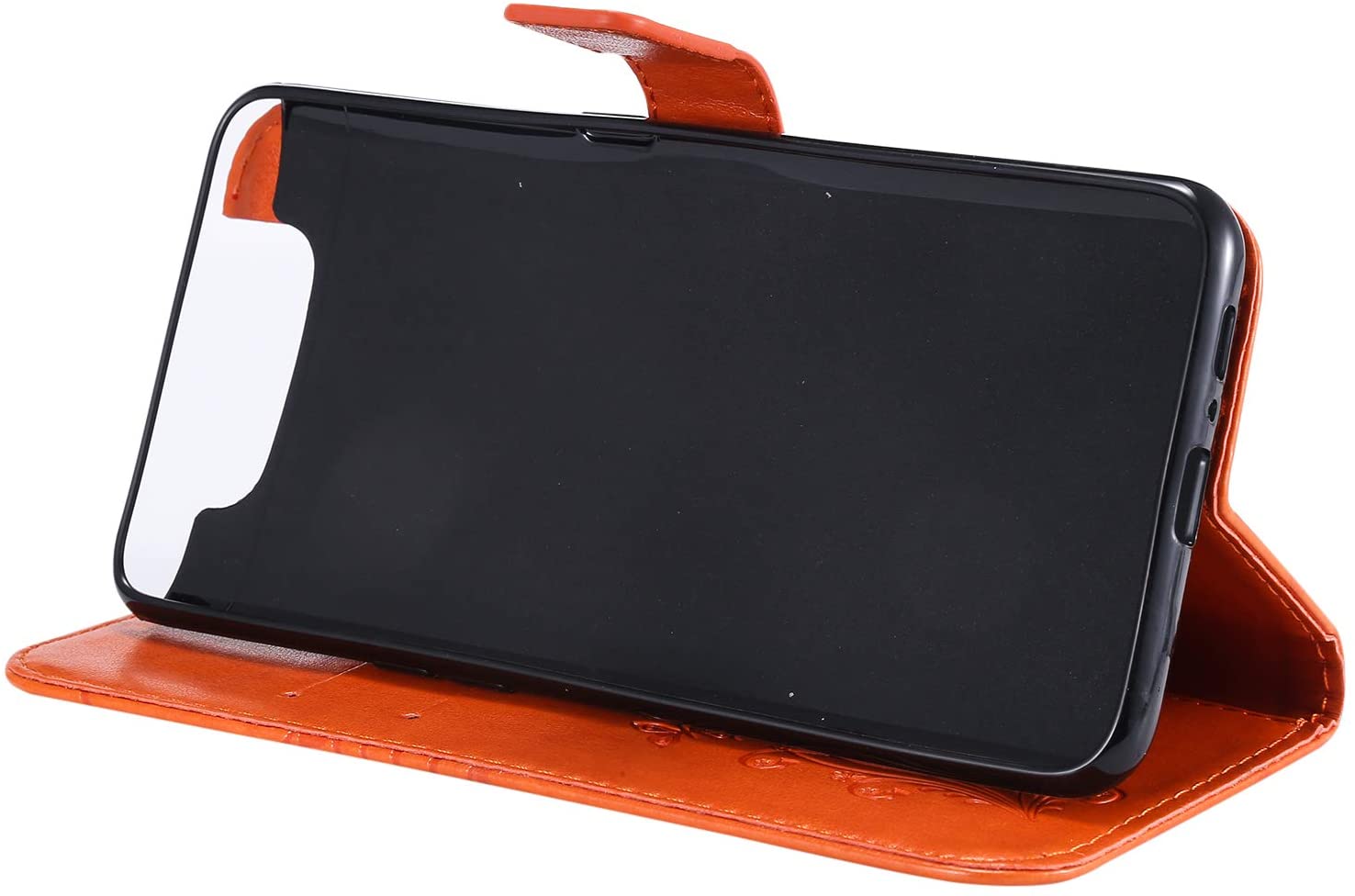 Amocase Wallet Leather Case with 2 in 1 Stylus for Samsung Galaxy A80,Premium Strap 3D Butterfly Mag