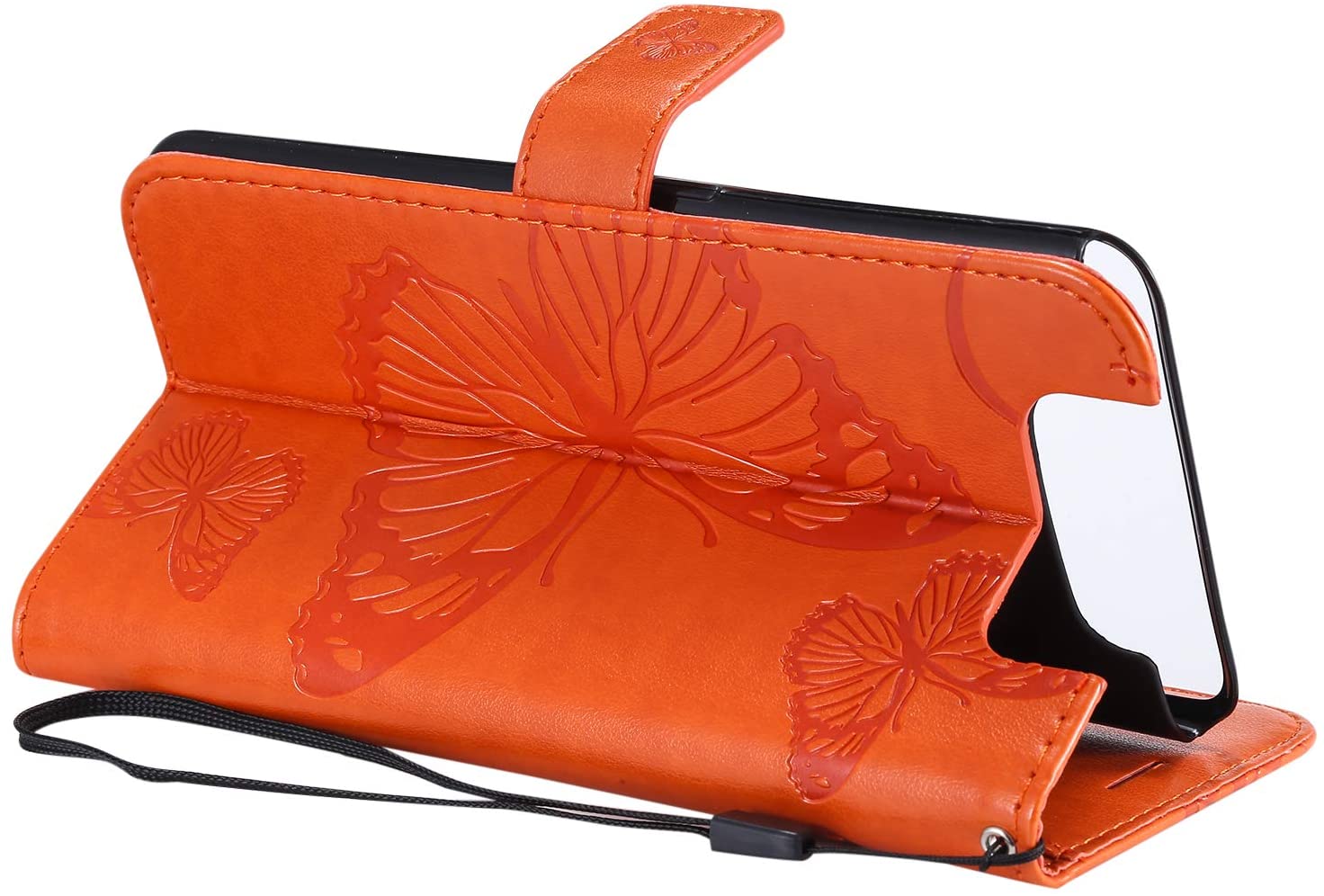 Amocase Wallet Leather Case with 2 in 1 Stylus for Samsung Galaxy A80,Premium Strap 3D Butterfly Mag