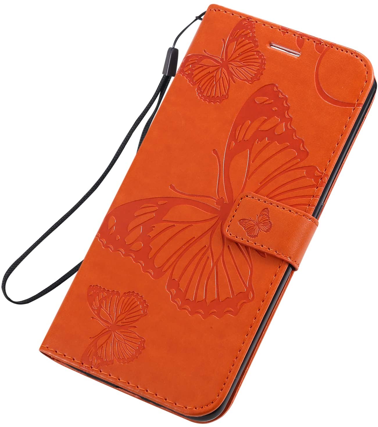 Amocase Wallet Leather Case with 2 in 1 Stylus for Samsung Galaxy A80,Premium Strap 3D Butterfly Mag