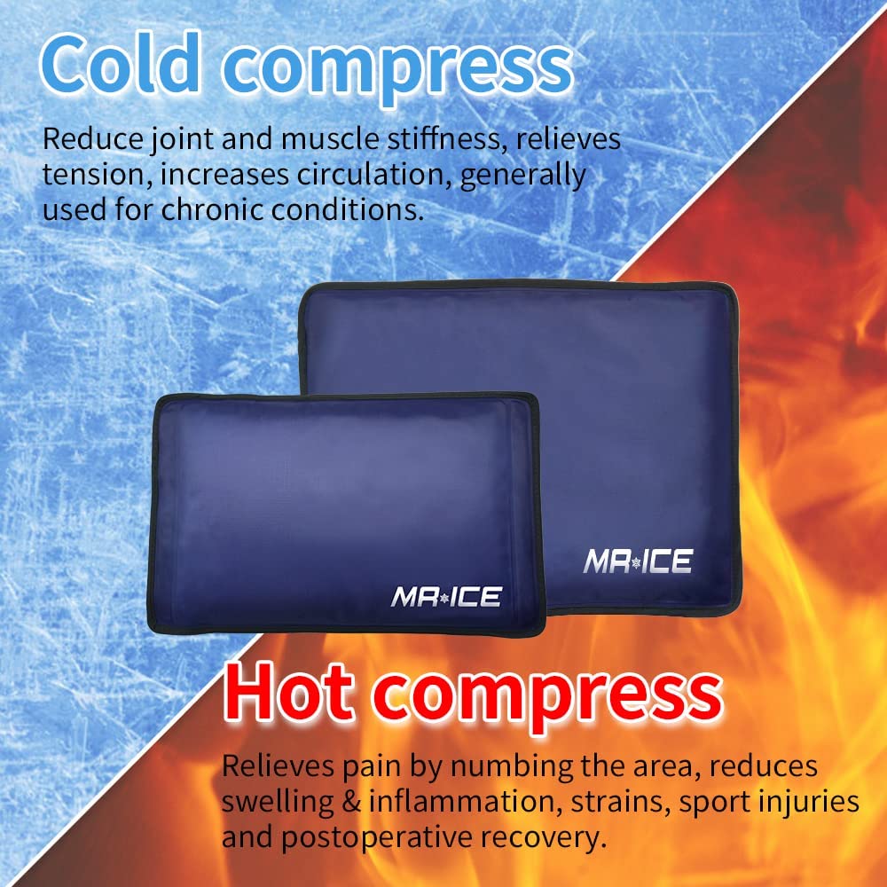 Large Gel Ice Pack for Injuries Reusable Gel Hot & Cold Pack Compress Flexible Gel Ice Pack for Hip,