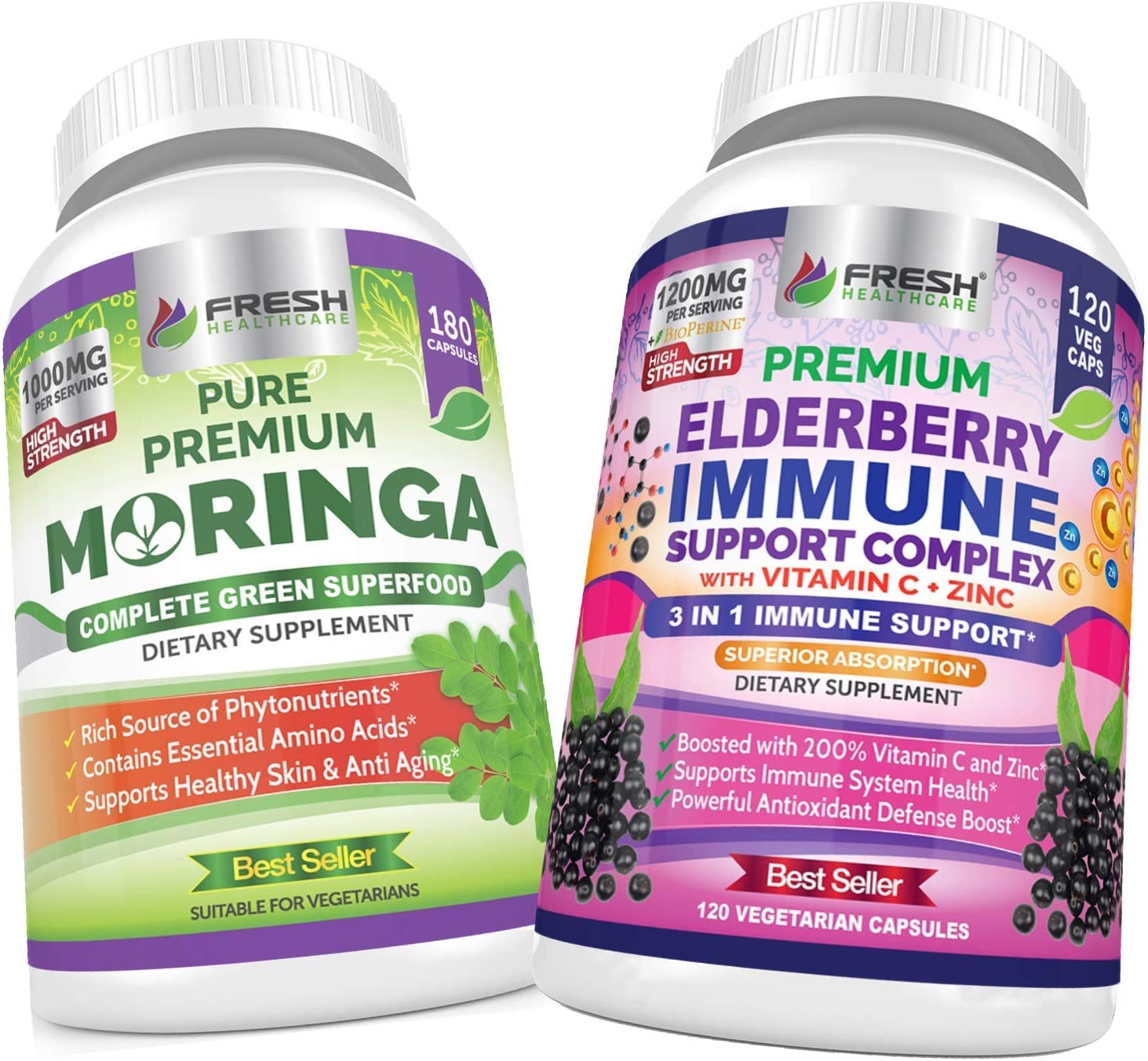 Moringa and Elderberry Immune Support Complex - Bundle
