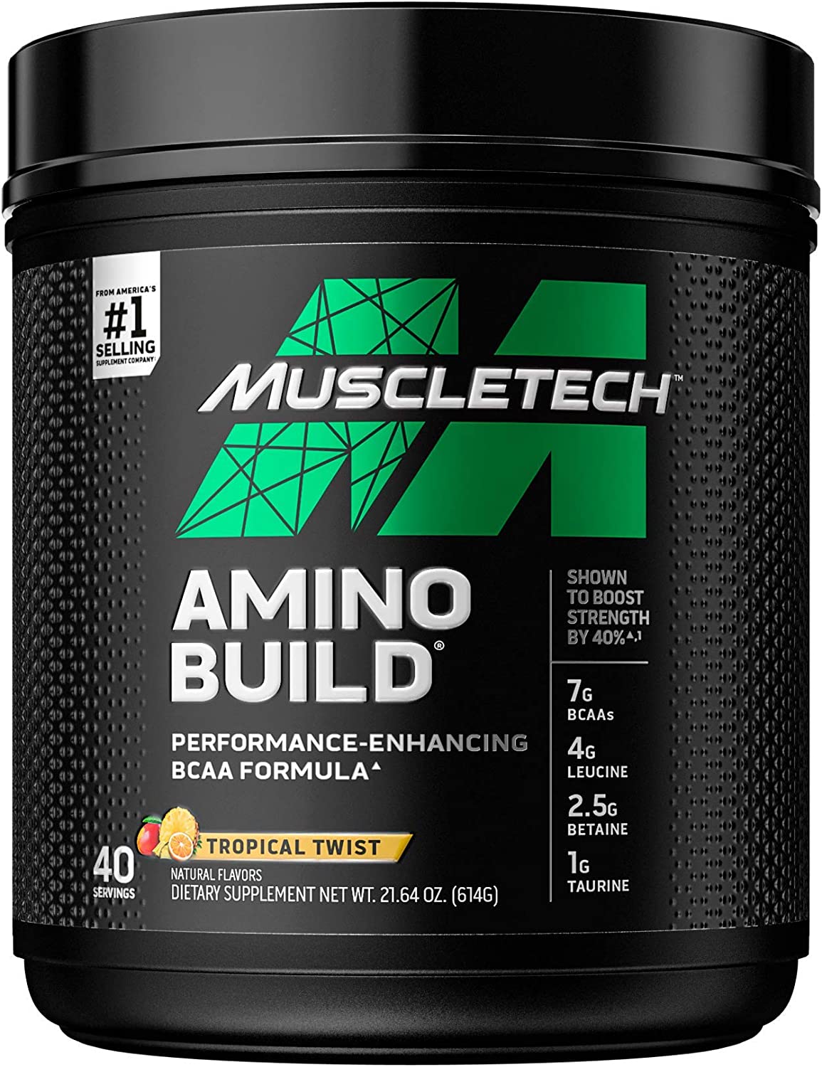 BCAA Amino Acids + Electrolyte Powder | MuscleTech Amino Build | 7g of BCAAs + Electrolytes | Suppor