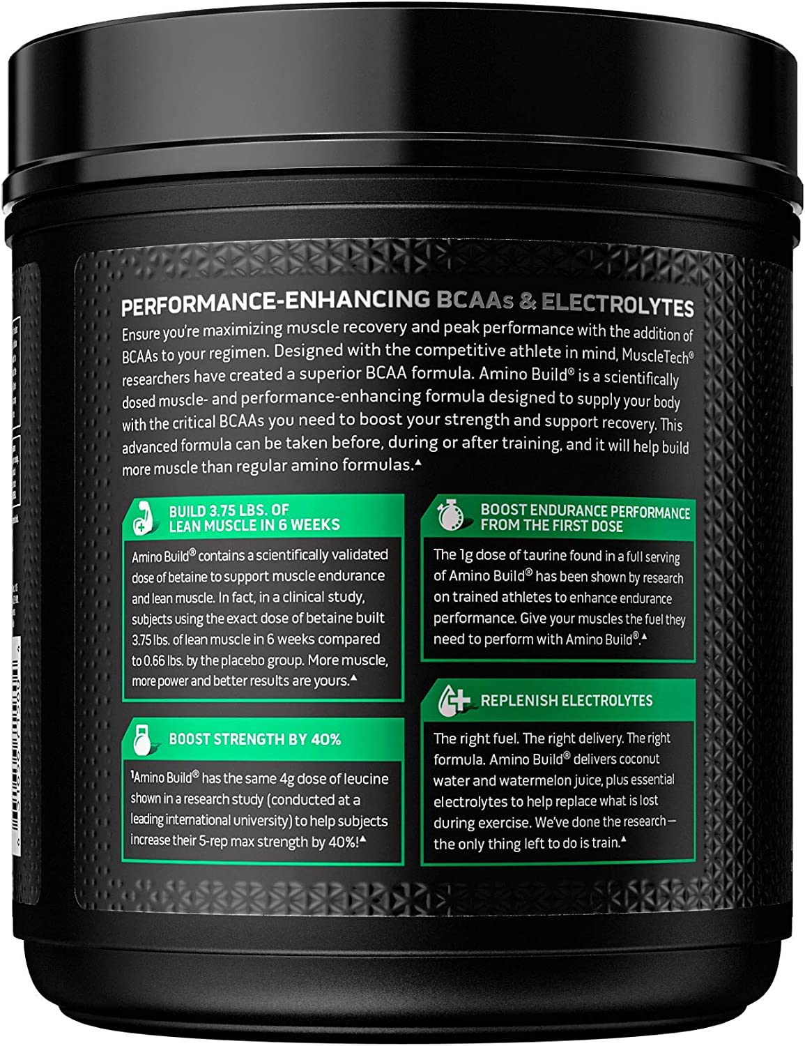 BCAA Amino Acids + Electrolyte Powder | MuscleTech Amino Build | 7g of BCAAs + Electrolytes | Suppor