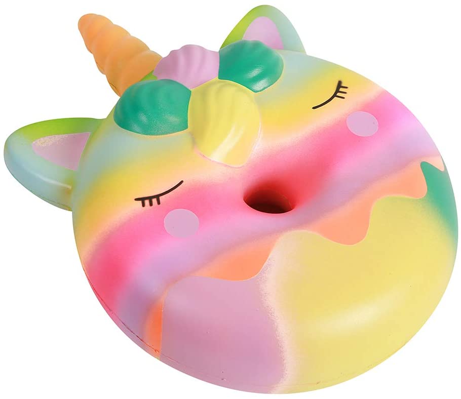 Anboor 13 Inches Squishies Jumbo Unicorn Donut Kawaii Soft Slow Rising Scented Giant Doughnut Squish