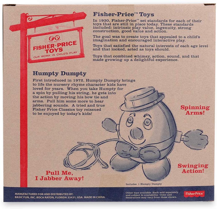 Basic Fun Fisher Price Classics Humpty Dumpty Pull Along