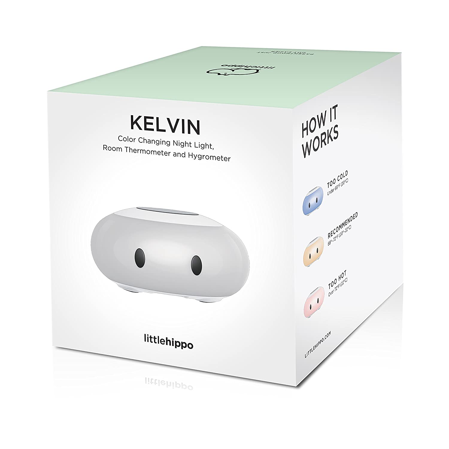 LittleHippo Kelvin Color Changing Nursery Night Light, Customizable Room Thermometer and Hygrometer