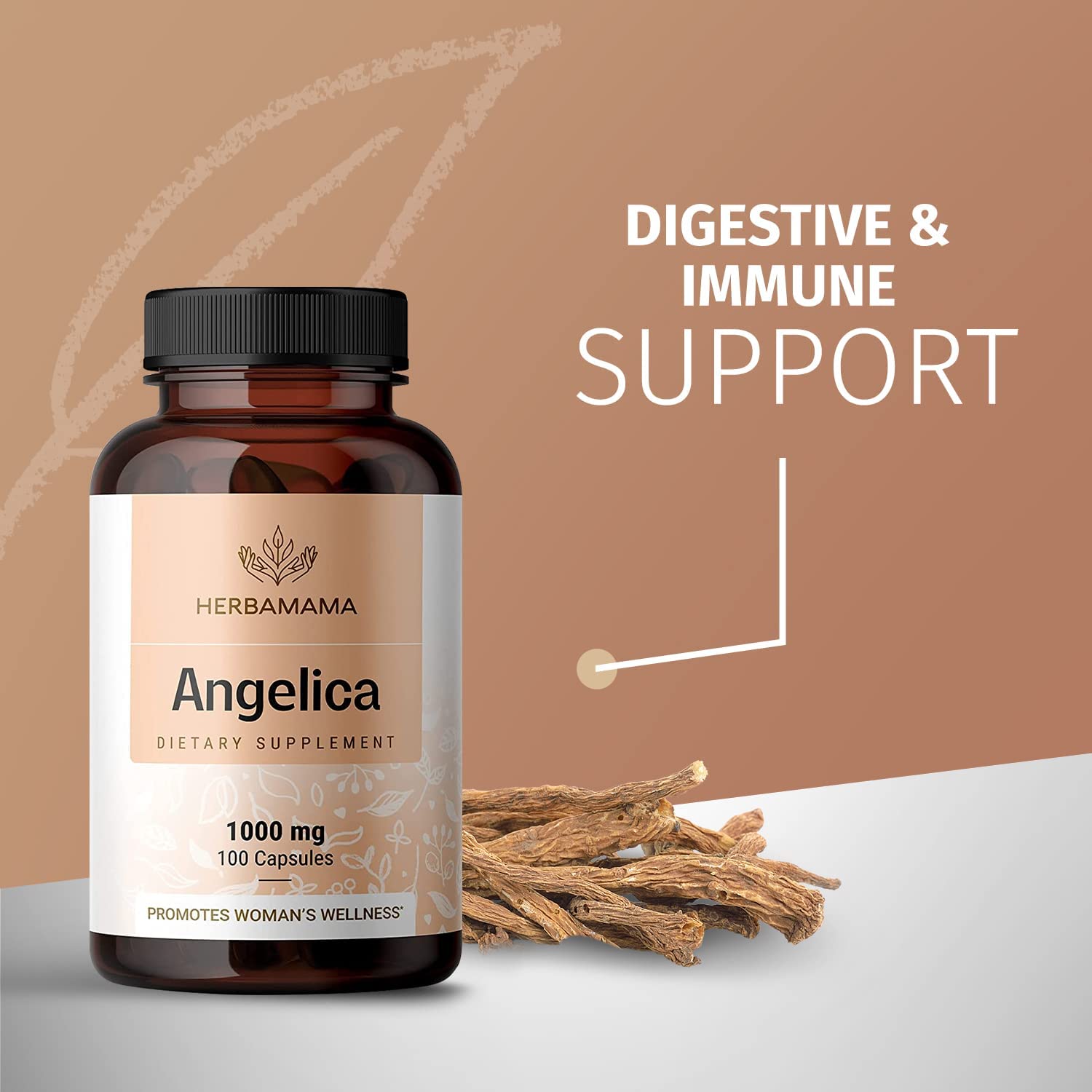 HERBAMAMA Angelica Capsules Digestive Health, Heart & Blood