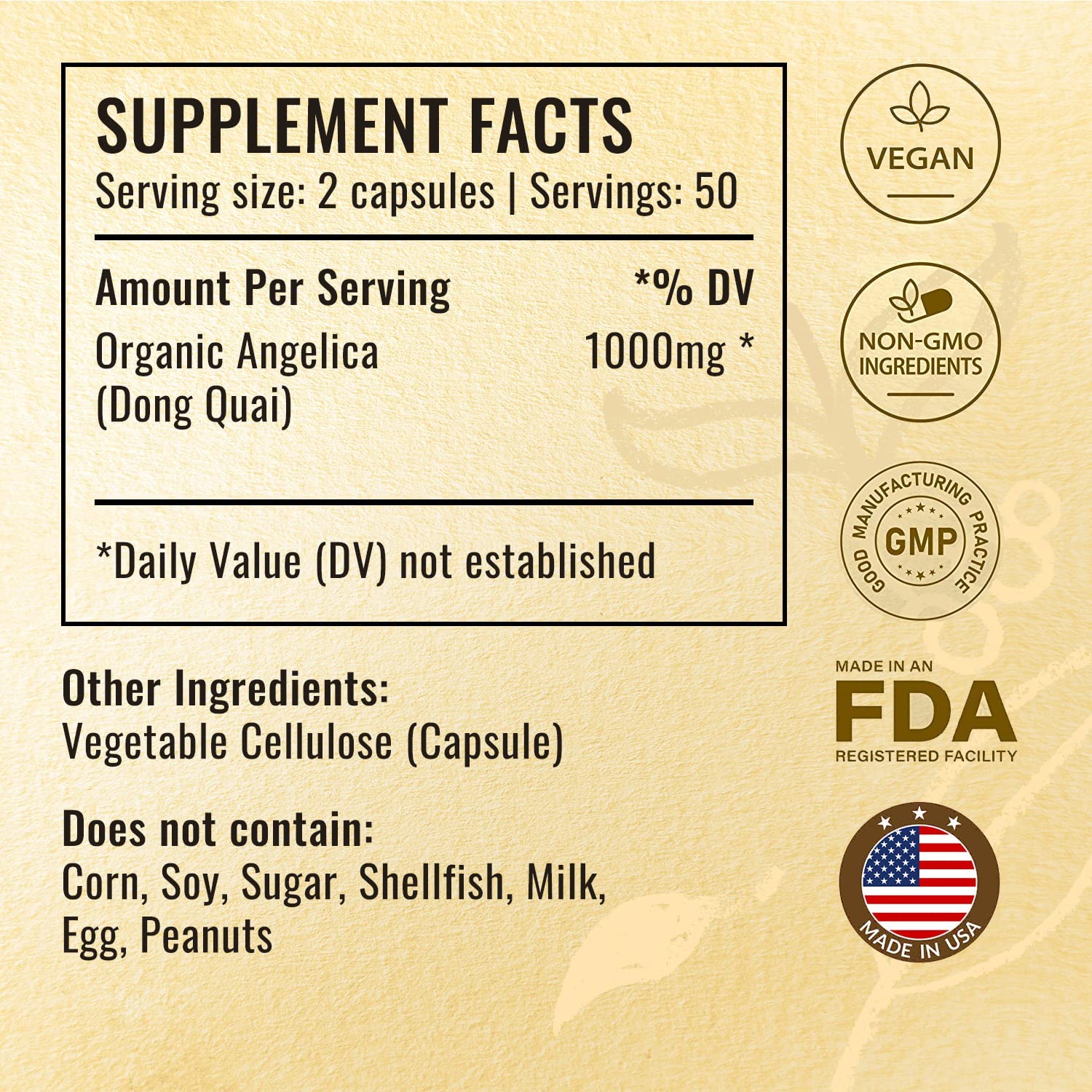 HERBAMAMA Angelica Capsules Digestive Health, Heart & Blood