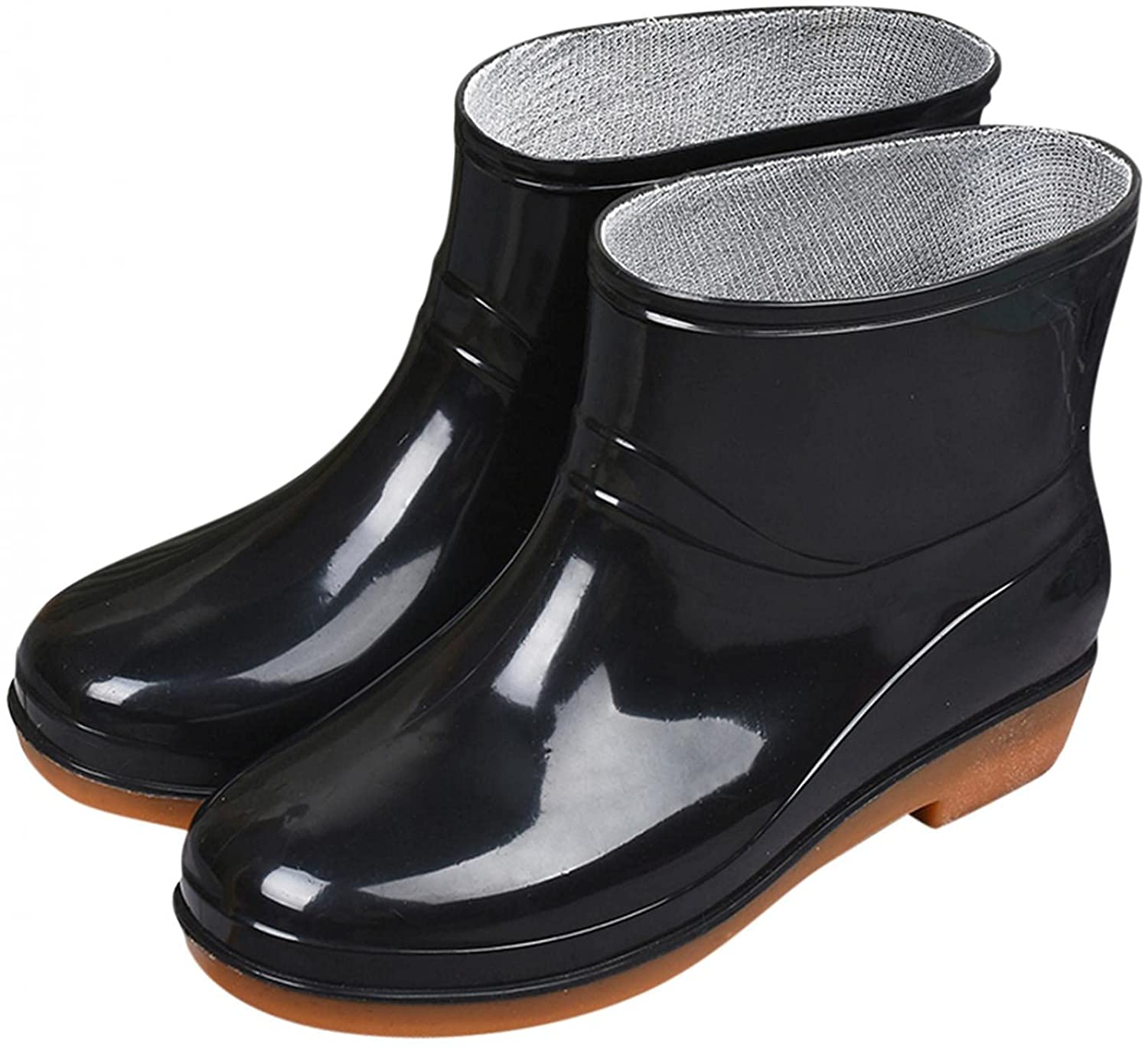 Aunimeifly Short rain Boots for Women and Waterproof Garden Shoes Stylish Light Ankle Rain Shoes and