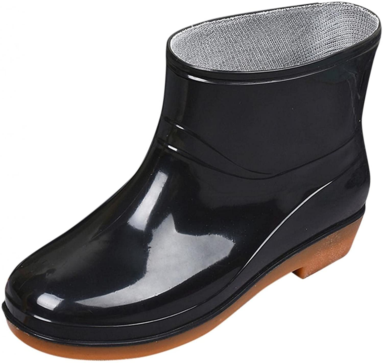 Aunimeifly Short rain Boots for Women and Waterproof Garden Shoes Stylish Light Ankle Rain Shoes and