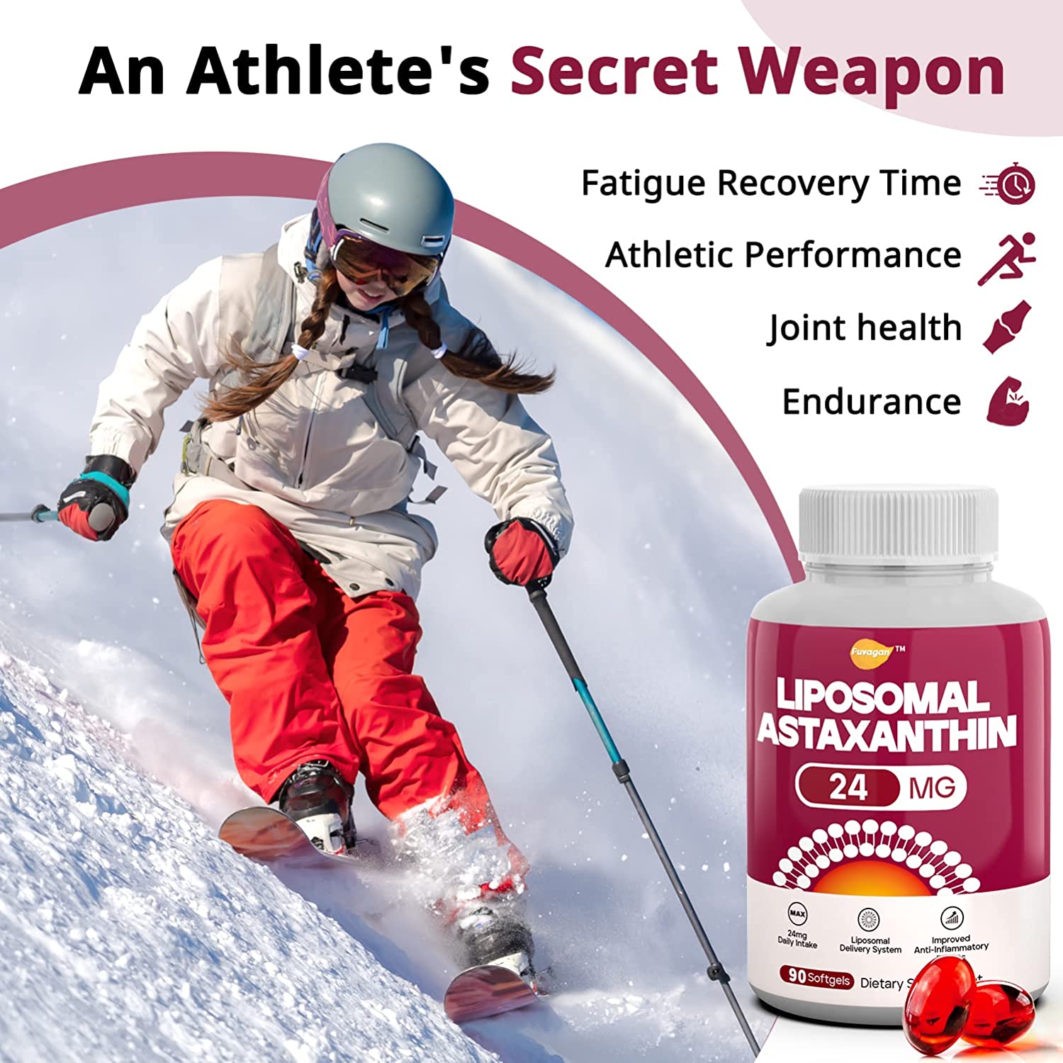 Astaxanthin 24mg, 90 Softgels Premium Astaxanthin Supplements for 1 Month Supply, Pure Haematococcus