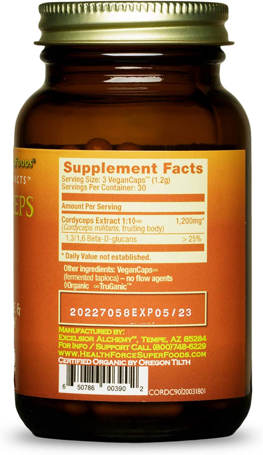HealthForce SuperFoods Integrity Extracts Cordyceps - 90 VeganCaps - Endurance, Strength, Energy, Im