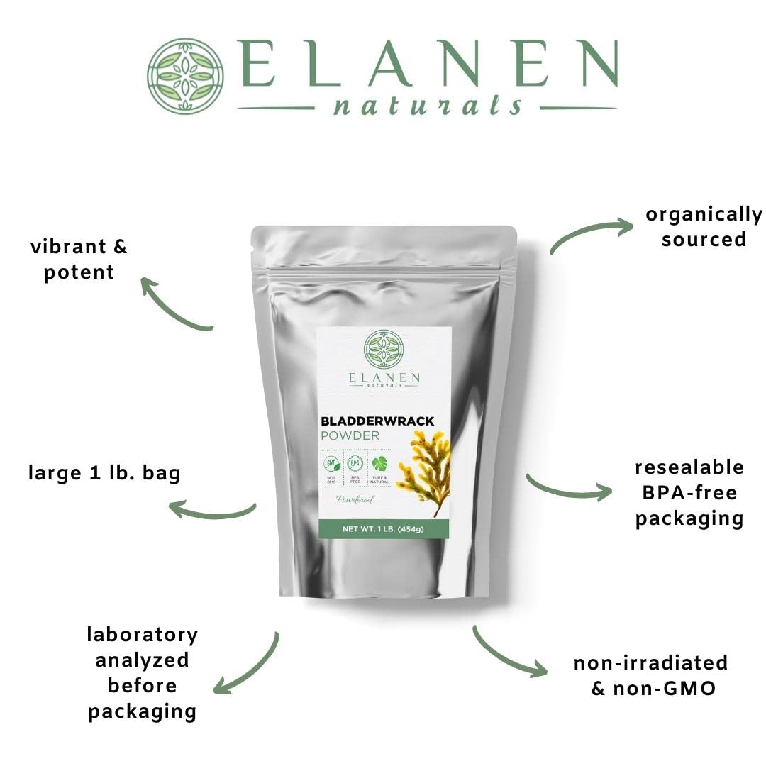 Bladderwrack Powder 1 lb. (16 oz.) Bag, Contains ORGANIC Kelp Bladderwrack, Organic Bladderwrack Org