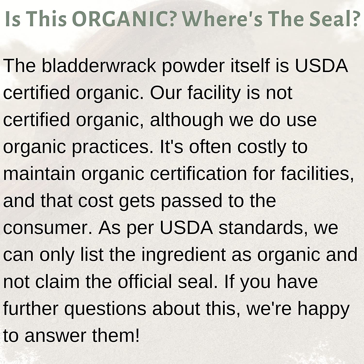 Bladderwrack Powder 1 lb. (16 oz.) Bag, Contains ORGANIC Kelp Bladderwrack, Organic Bladderwrack Org