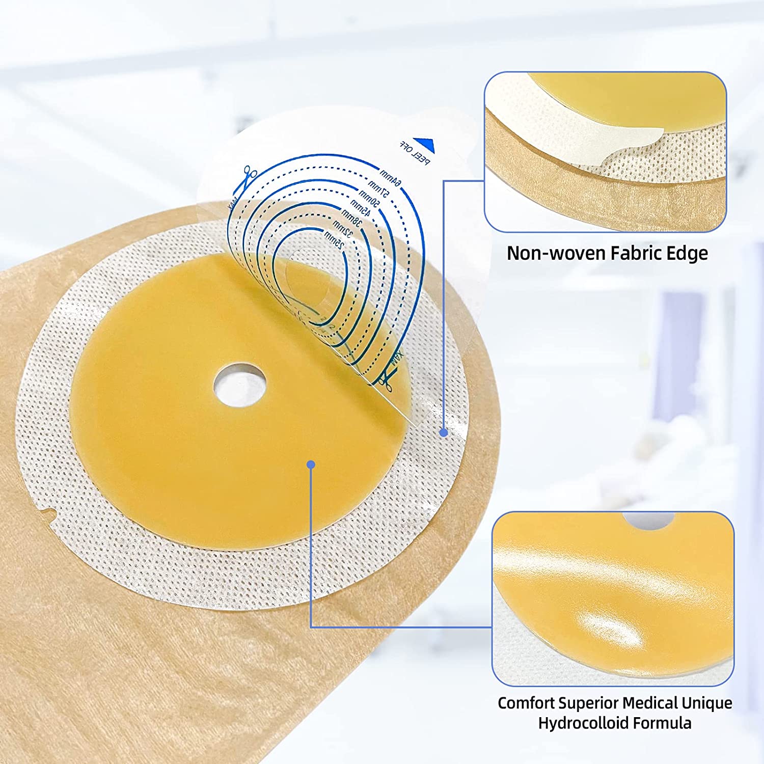 Ceeport 20 PCS Colostomy Bags,One Piece Drainable Pouches,Ostomy Bags,Ostomy Supplies for Ostomy Ile