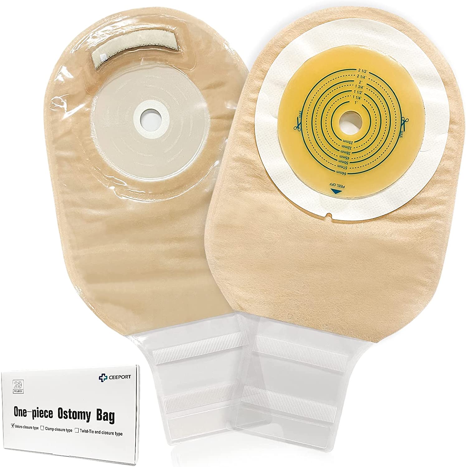 Ceeport 20 PCS Colostomy Bags,One Piece Drainable Pouches,Ostomy Bags,Ostomy Supplies for Ostomy