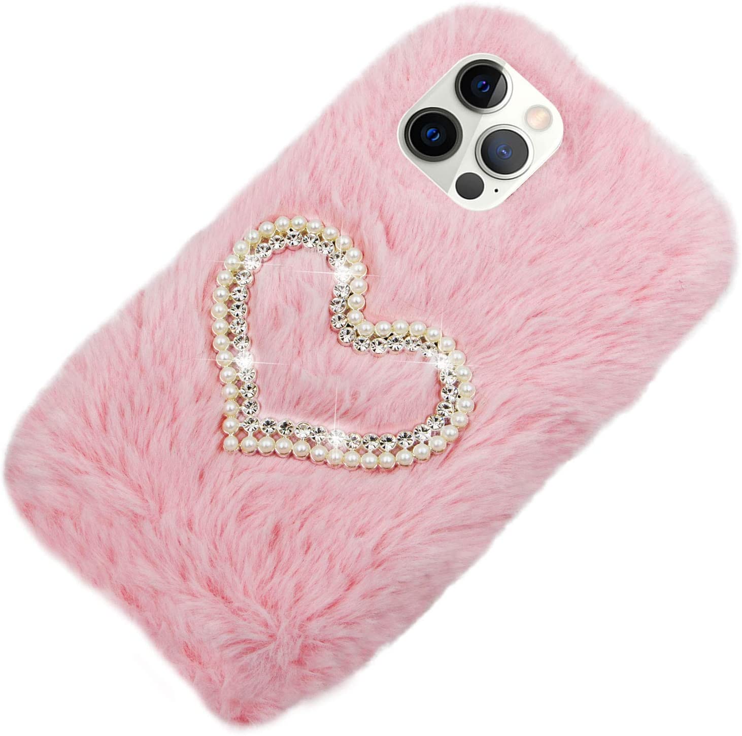 Herzzer Stylish Winter Warm Plush Furry Cover for iPhone SE/iPhone 5/5s,Cute Rabbit Fluffy Hairy Dia