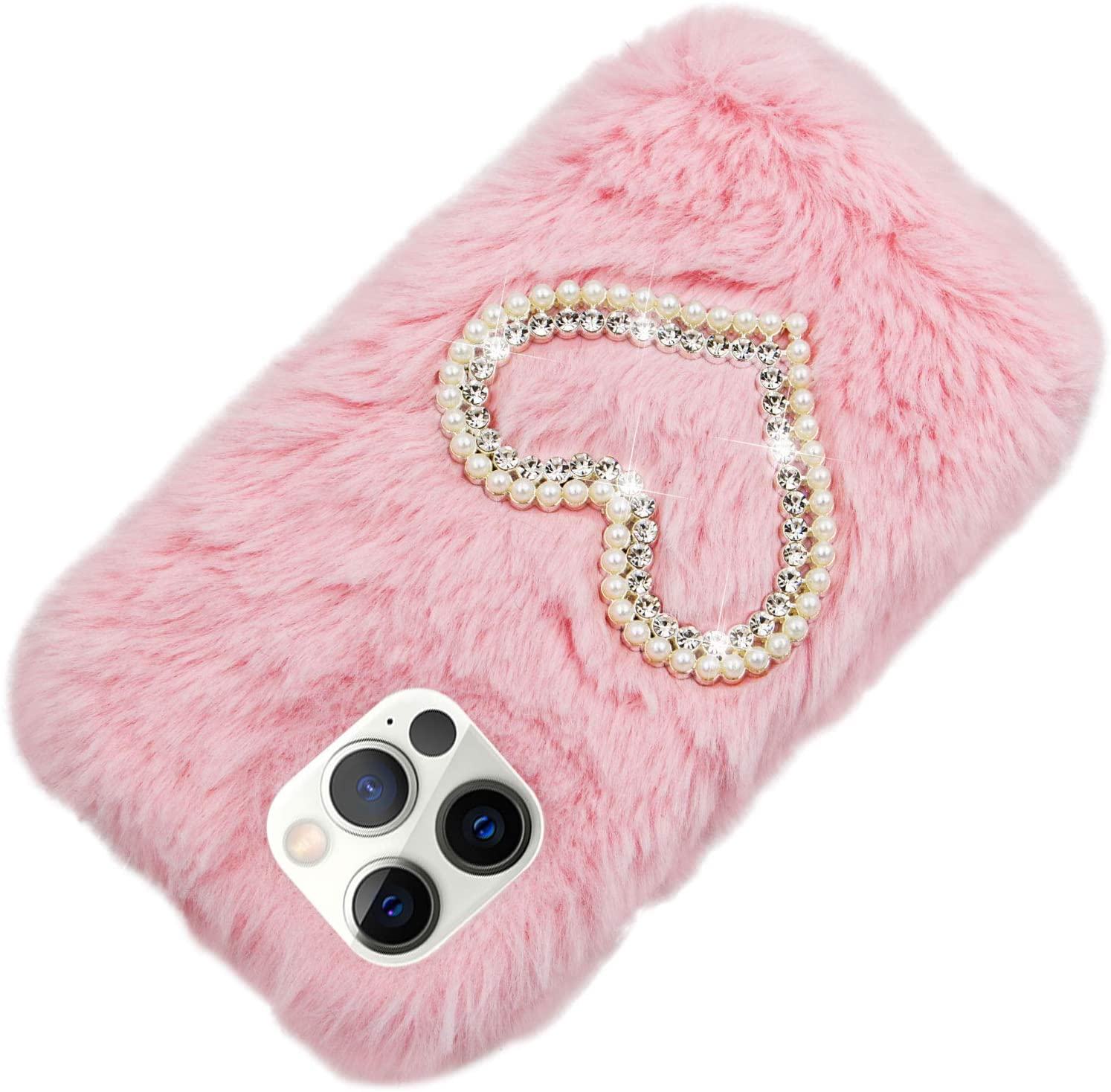 Herzzer Stylish Winter Warm Plush Furry Cover for iPhone SE/iPhone 5/5s,Cute Rabbit Fluffy Hairy Dia