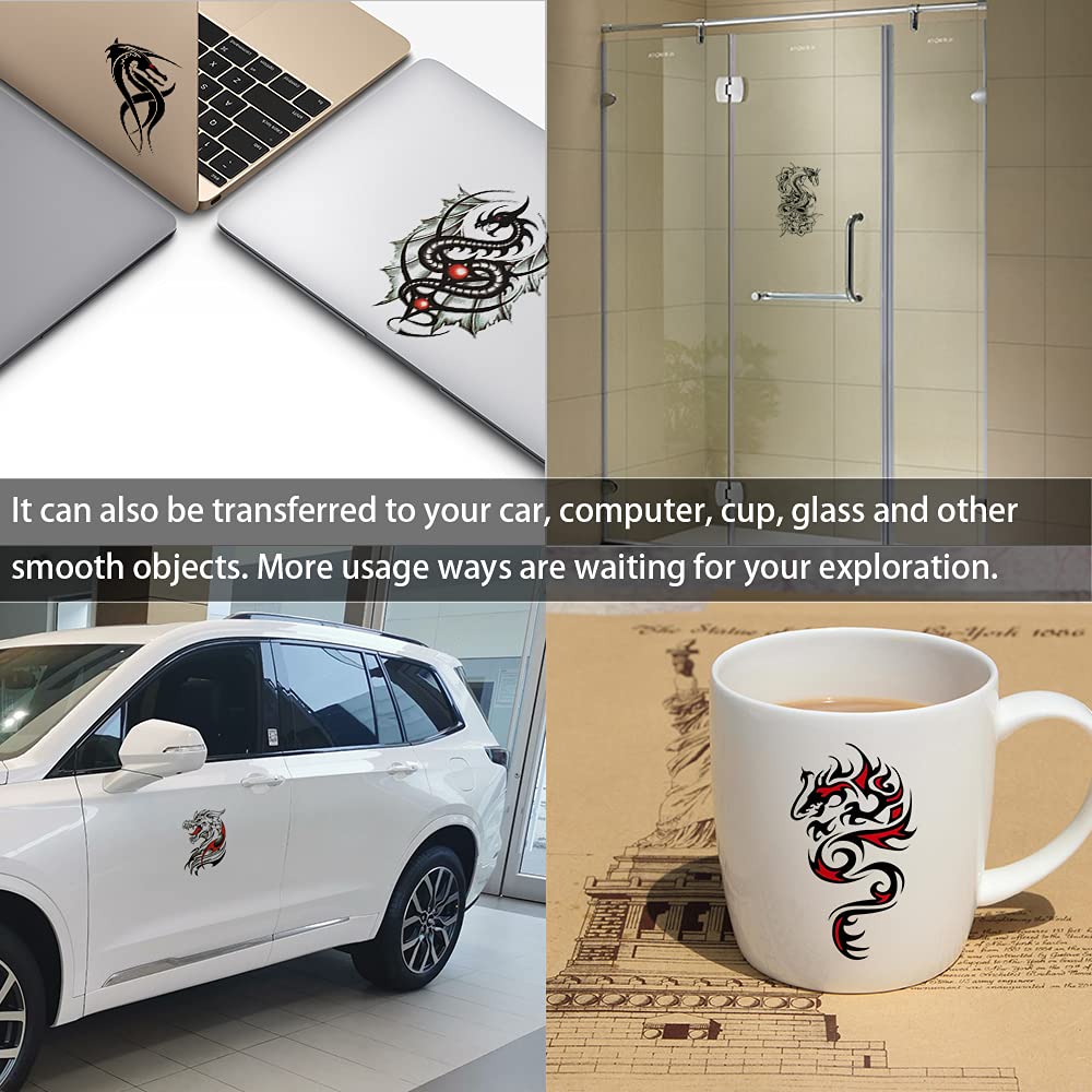 50 Sheets Forearm Half Sleeve Dragon Temporary Tattoos for Men Women Adults Fake Tattoos 3D Large Tr