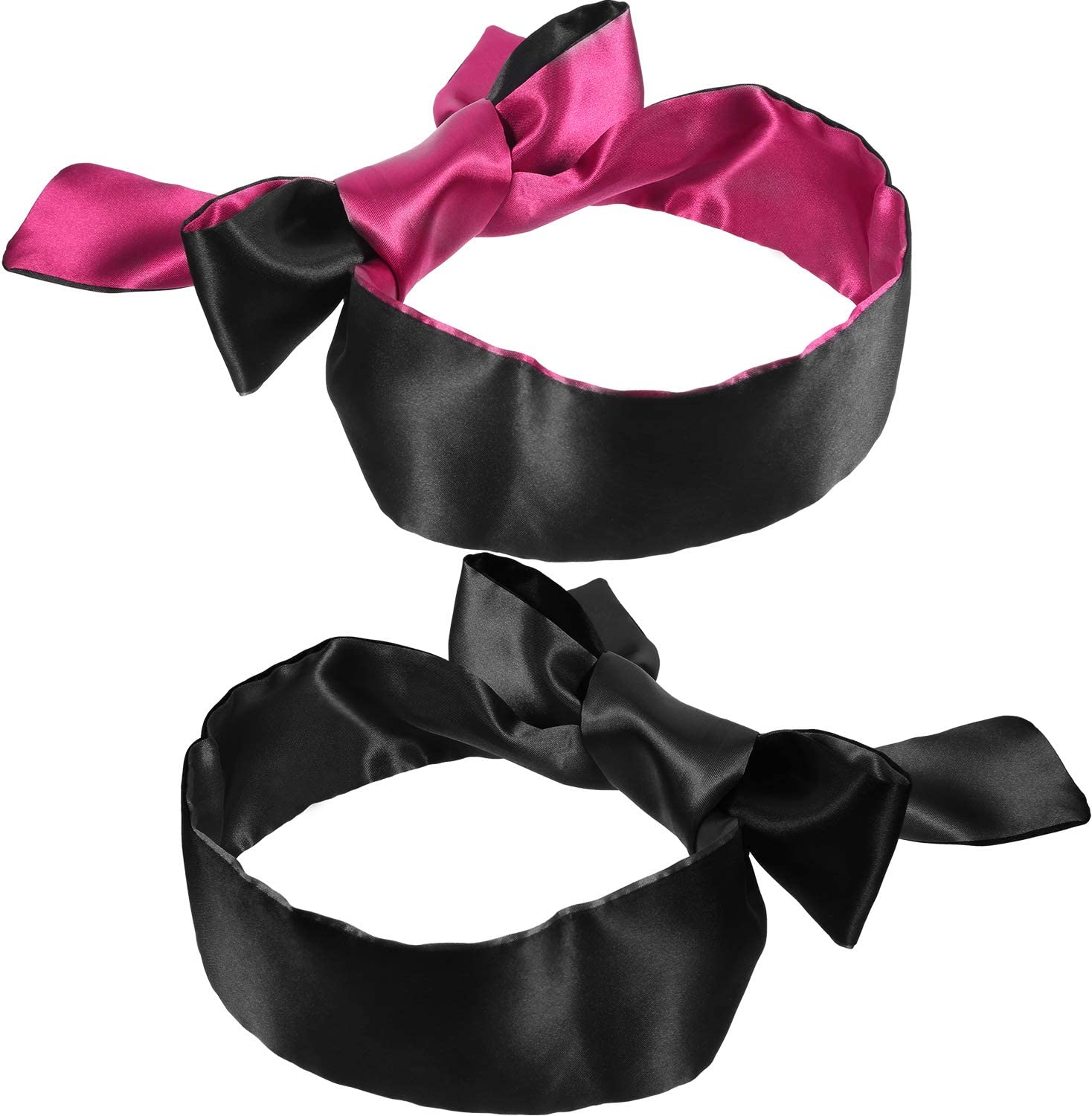 4 Pack Satin Eye Mask Blindfold 150 cm (Black Red and Black)