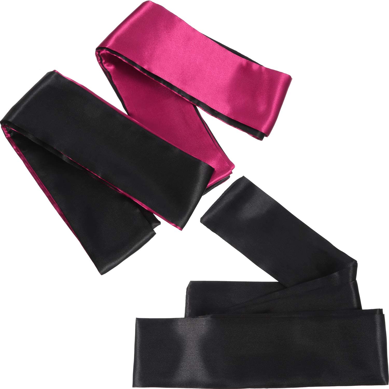 4 Pack Satin Eye Mask Blindfold 150 cm (Black Red and Black)
