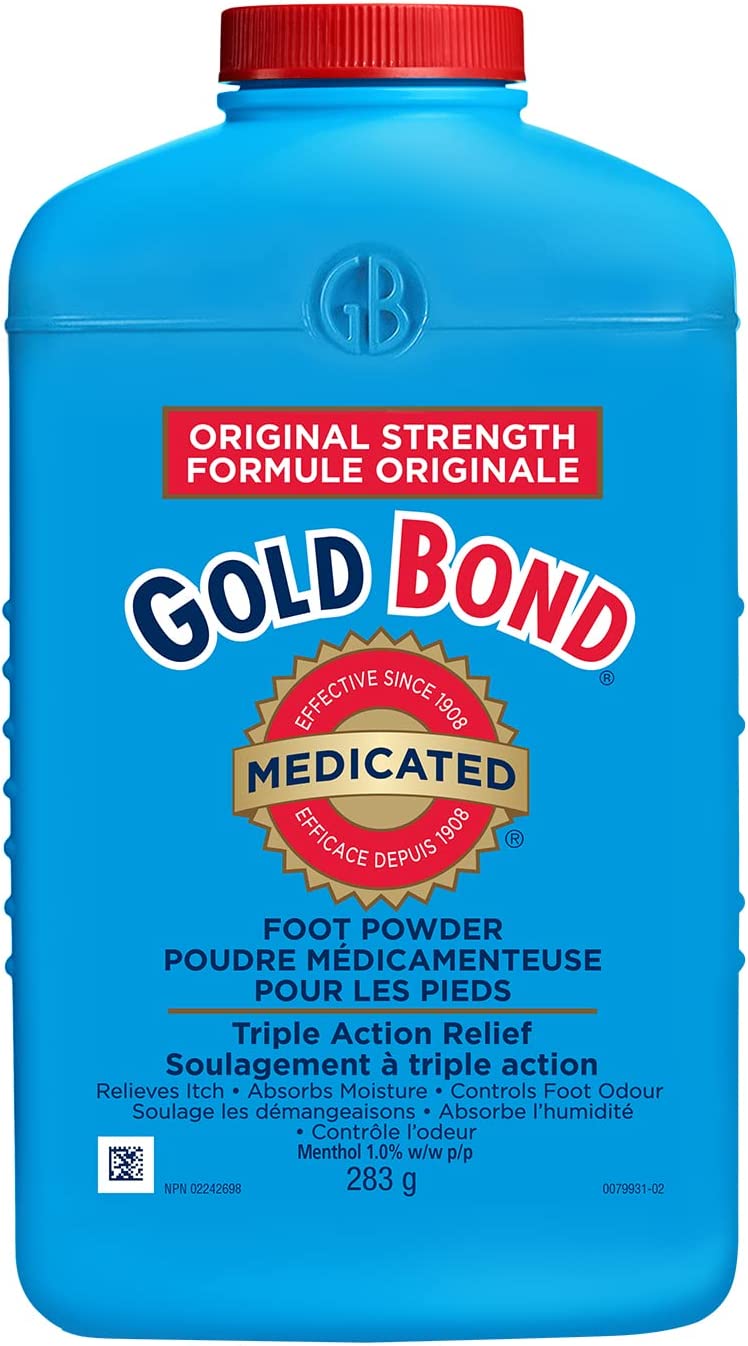 Gold Bond Medicated Foot Powder, 283 g, Temporary Relief of Pain & Itching of Minor Skin Irritations