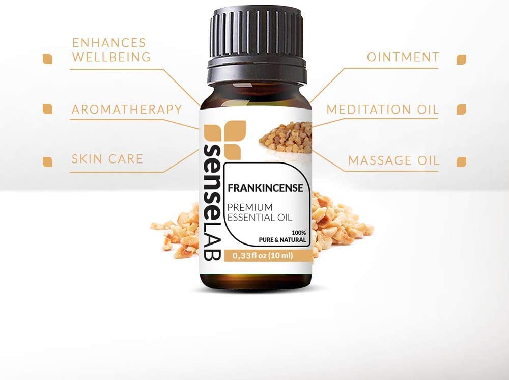 SenseLAB Frankincense Essential Oil - 100 % Pure Extract Frankincense Oil Therapeutic Grade - Medita