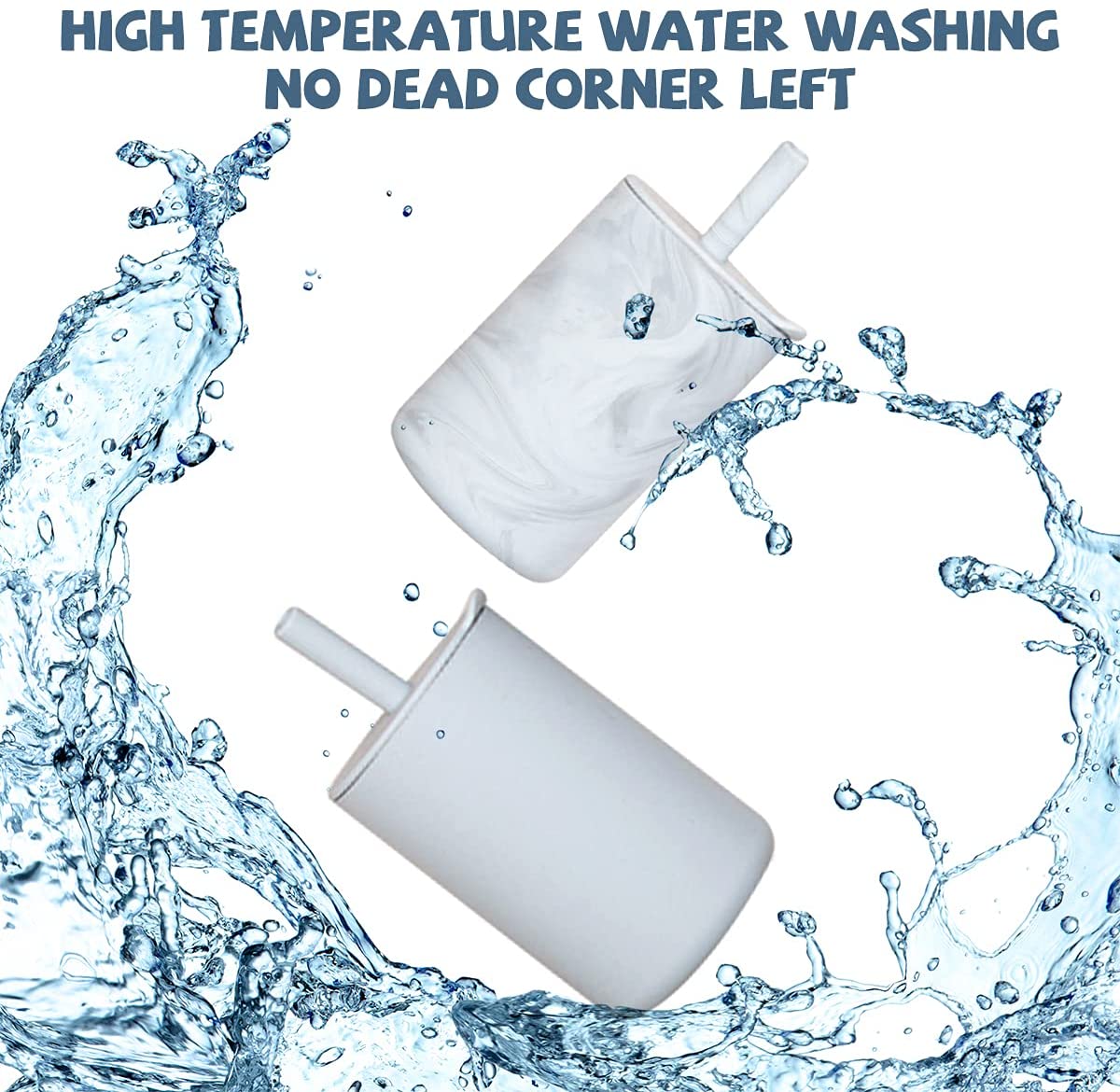 Jakuva 8 Ounce Kids & Toddler Cups,Silicone Training Straw Sippy Cup, No Spill Sippy Cups for Baby, 