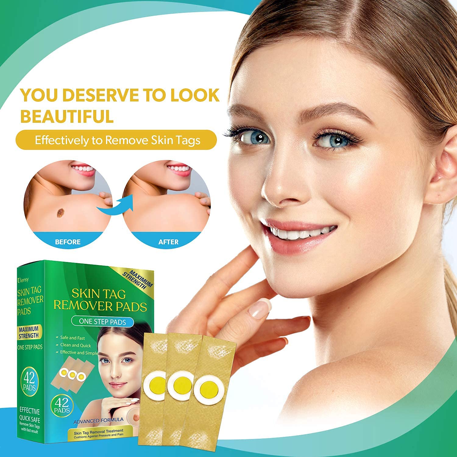 Bambosa Skin Tag Remover Pads, Effective Skin Tags Removal Treatment, Skin Tag Remover, Safe and Fas