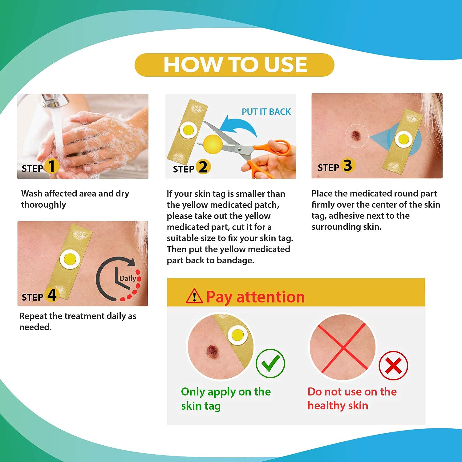 Bambosa Skin Tag Remover Pads, Effective Skin Tags Removal Treatment, Skin Tag Remover, Safe and Fas